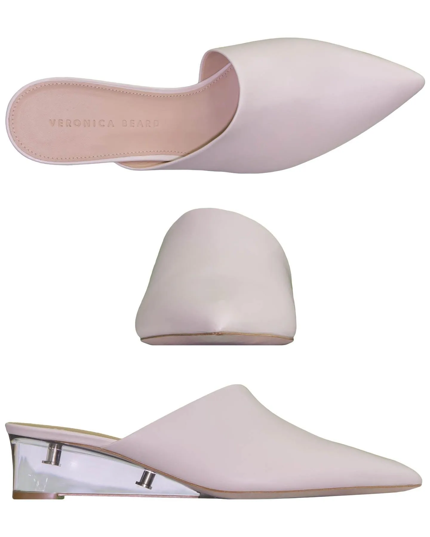 Almond Toed Mule Lucite Wedges