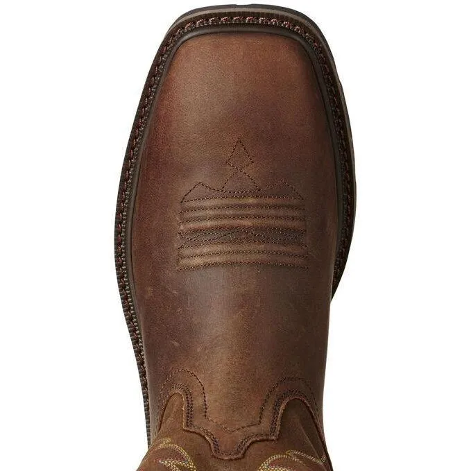 Ariat Men's Groundbreaker 10" Soft Toe Western Work Boot - Brown - 10020059