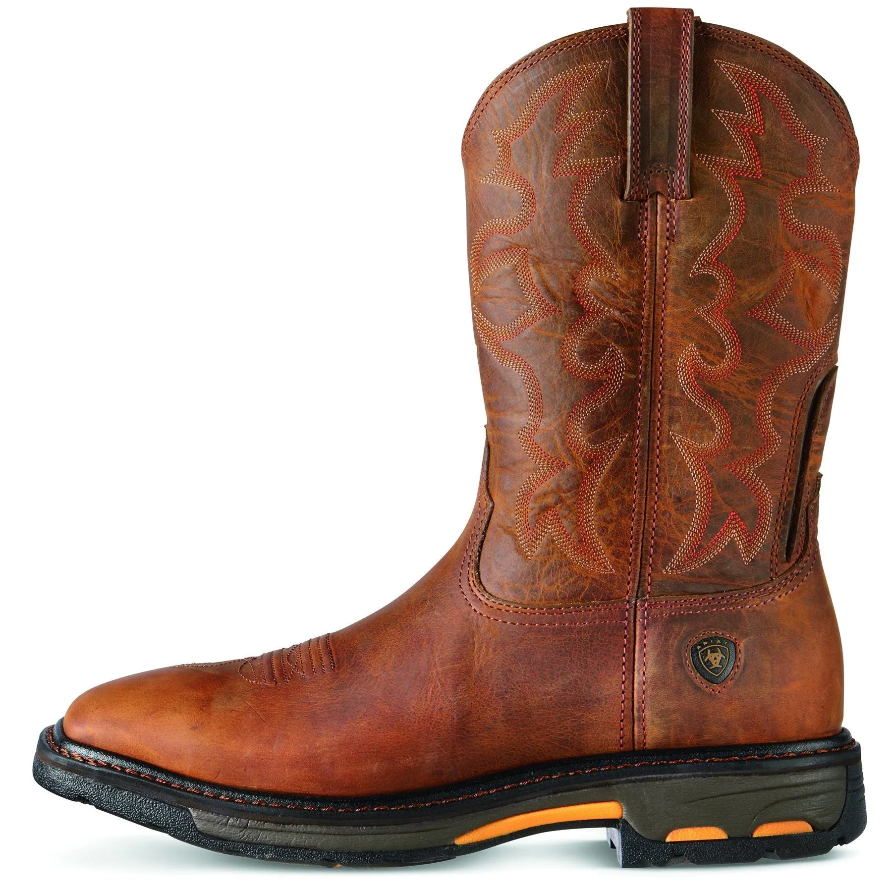 Ariat Mens Workhog Wide Square Toe Steel Toe Work Boot Toast