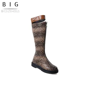 Bigsizeheels Fashion leggings and flat boots - Snakeskin