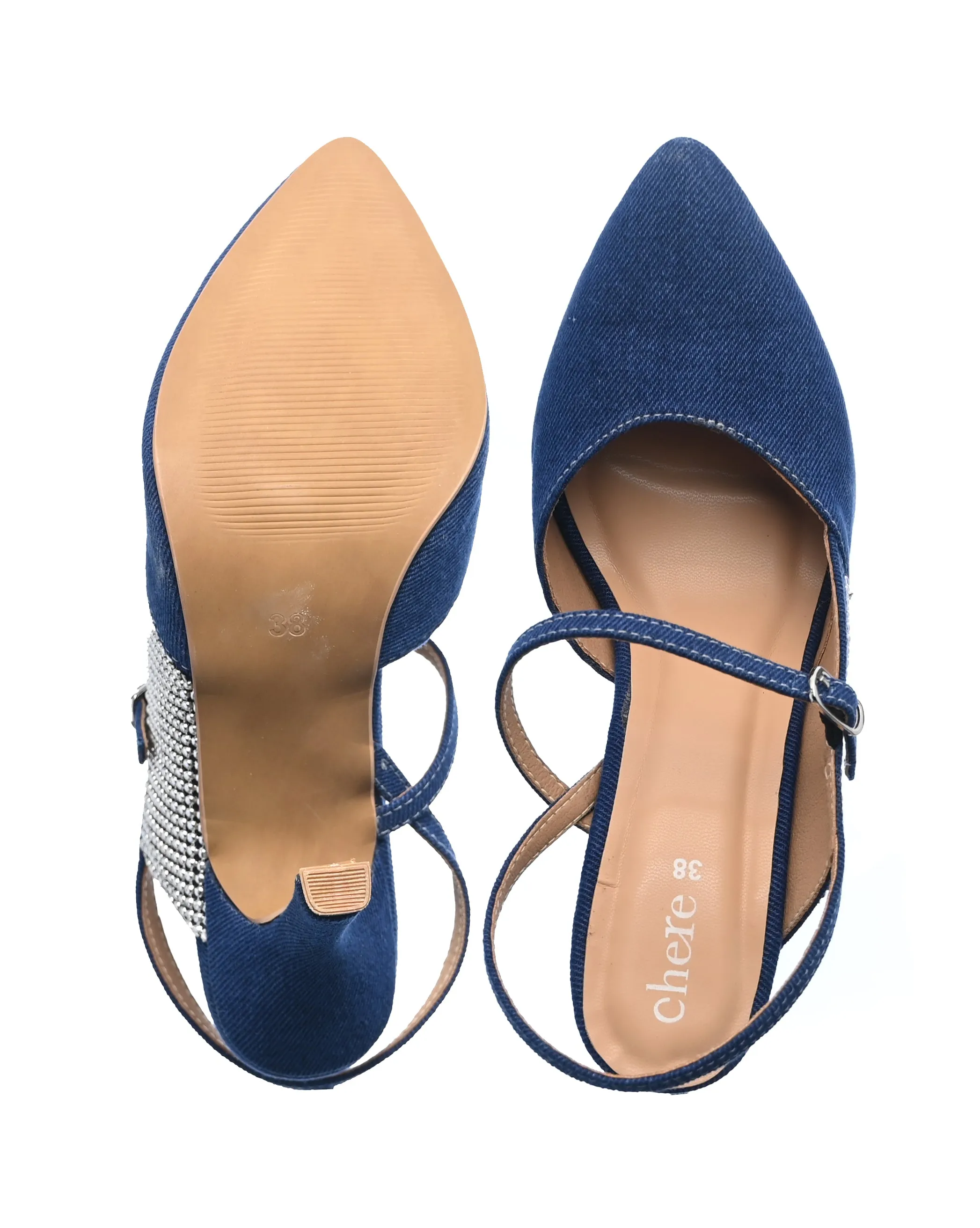 Blue Slingback Stiletto Heels for Women