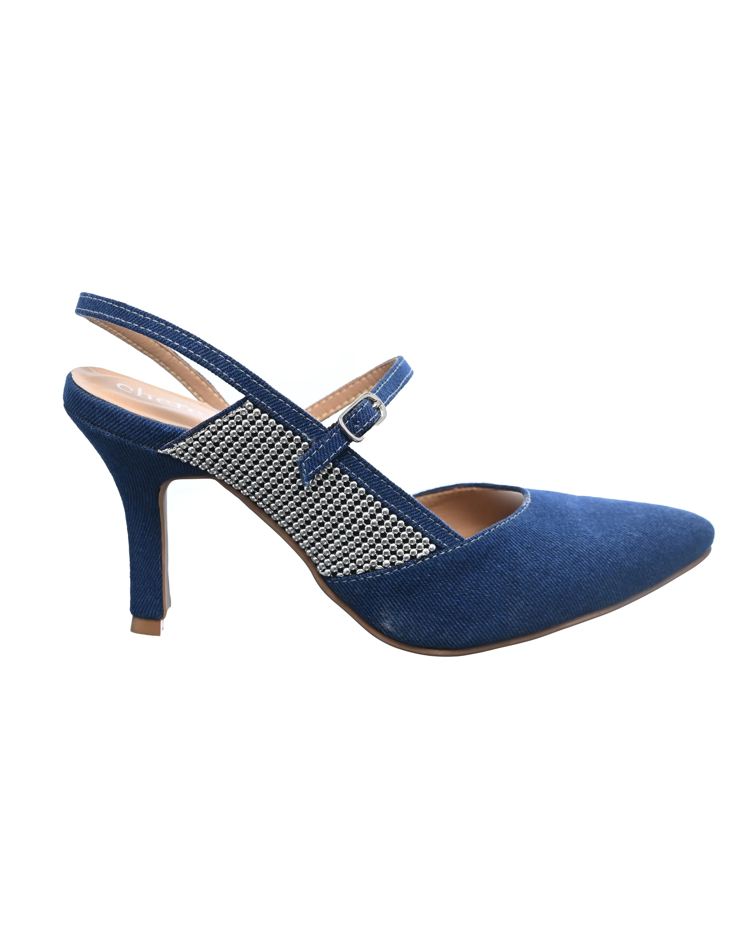 Blue Slingback Stiletto Heels for Women