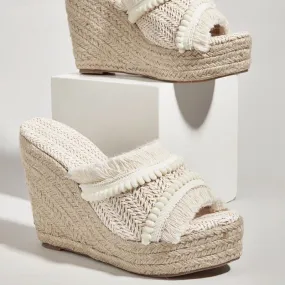 Boho Fringe Platform Wedges