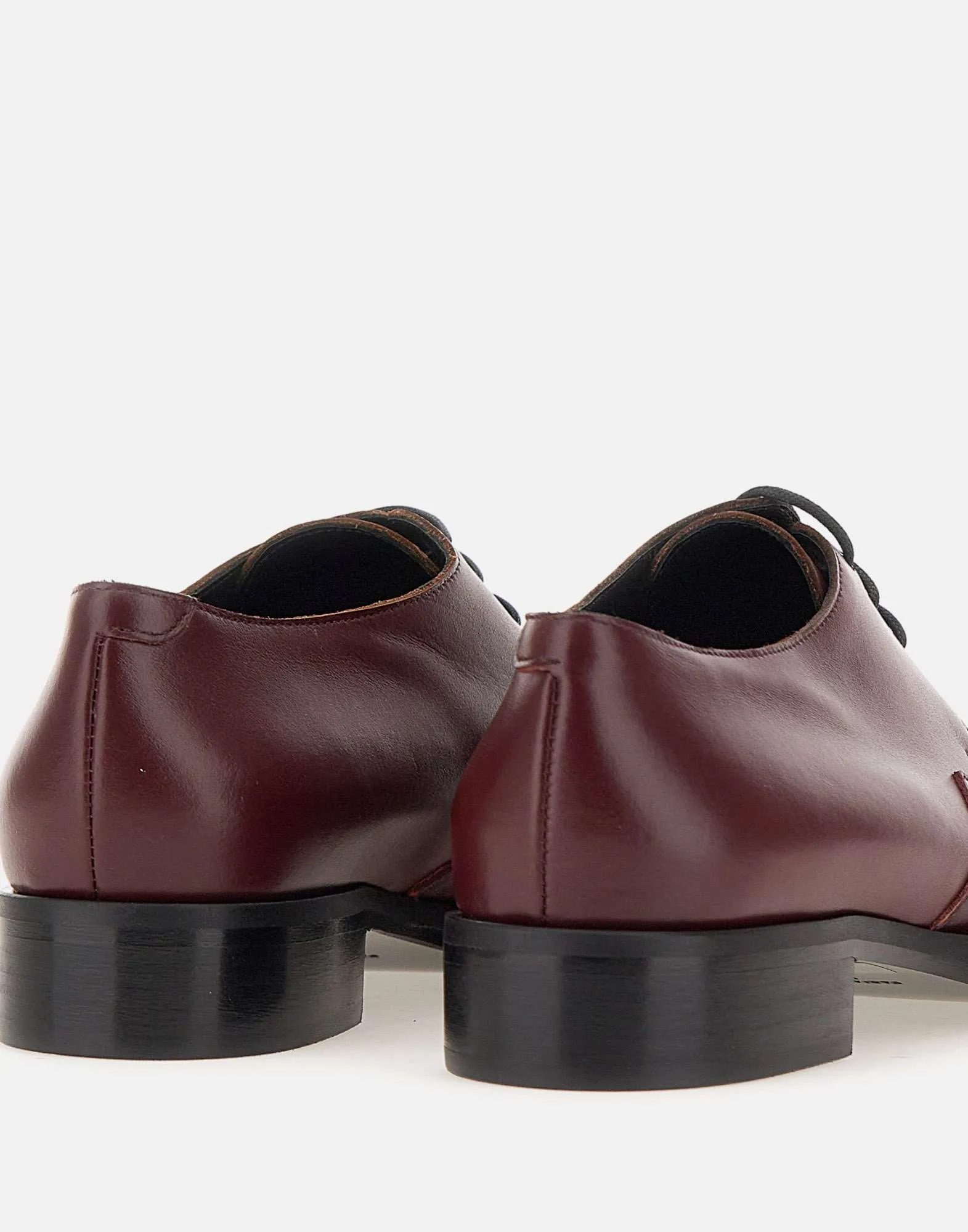 Burgundy Leather Oxford Shoes for Women