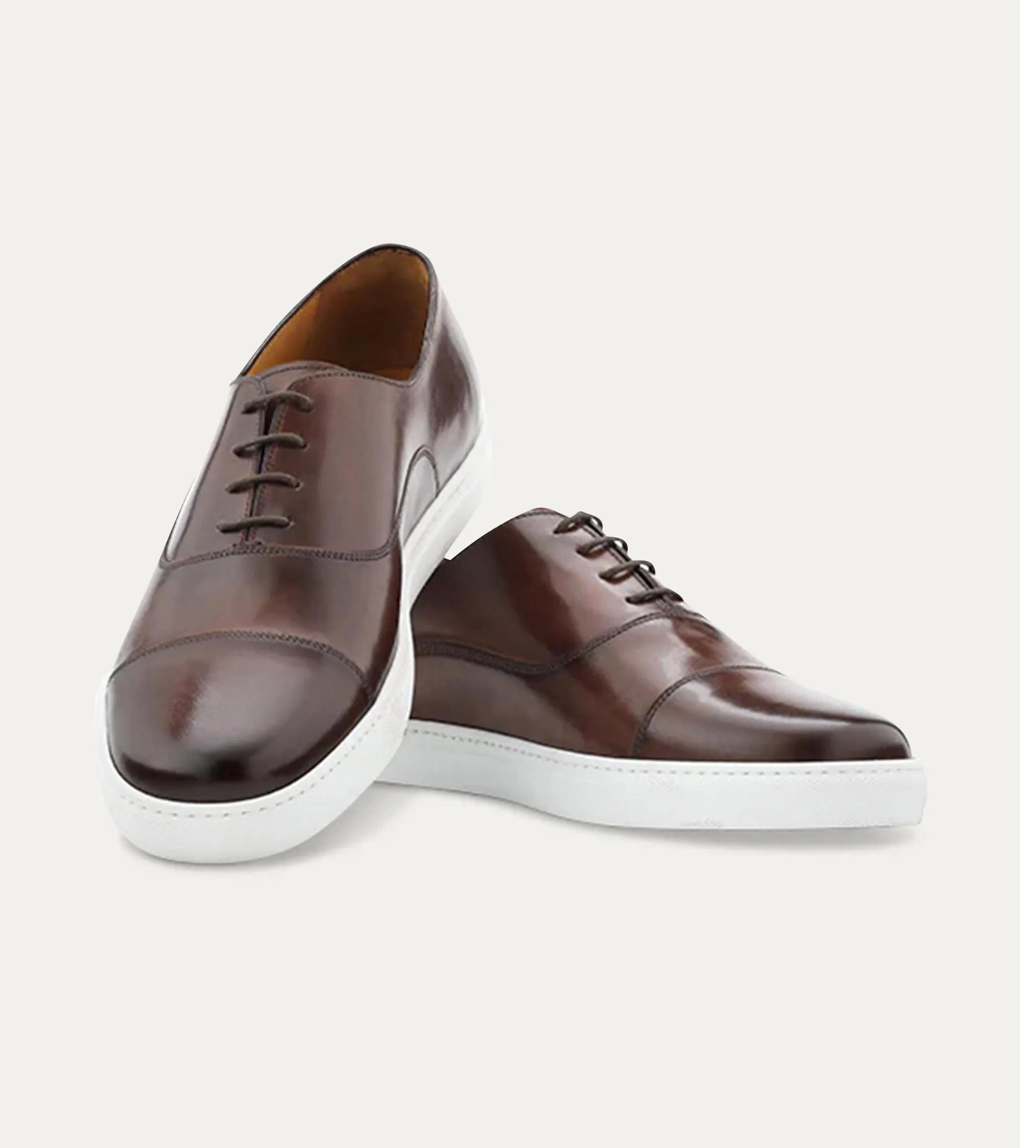 Cap Toe Oxford Sneaker In Brown Antique