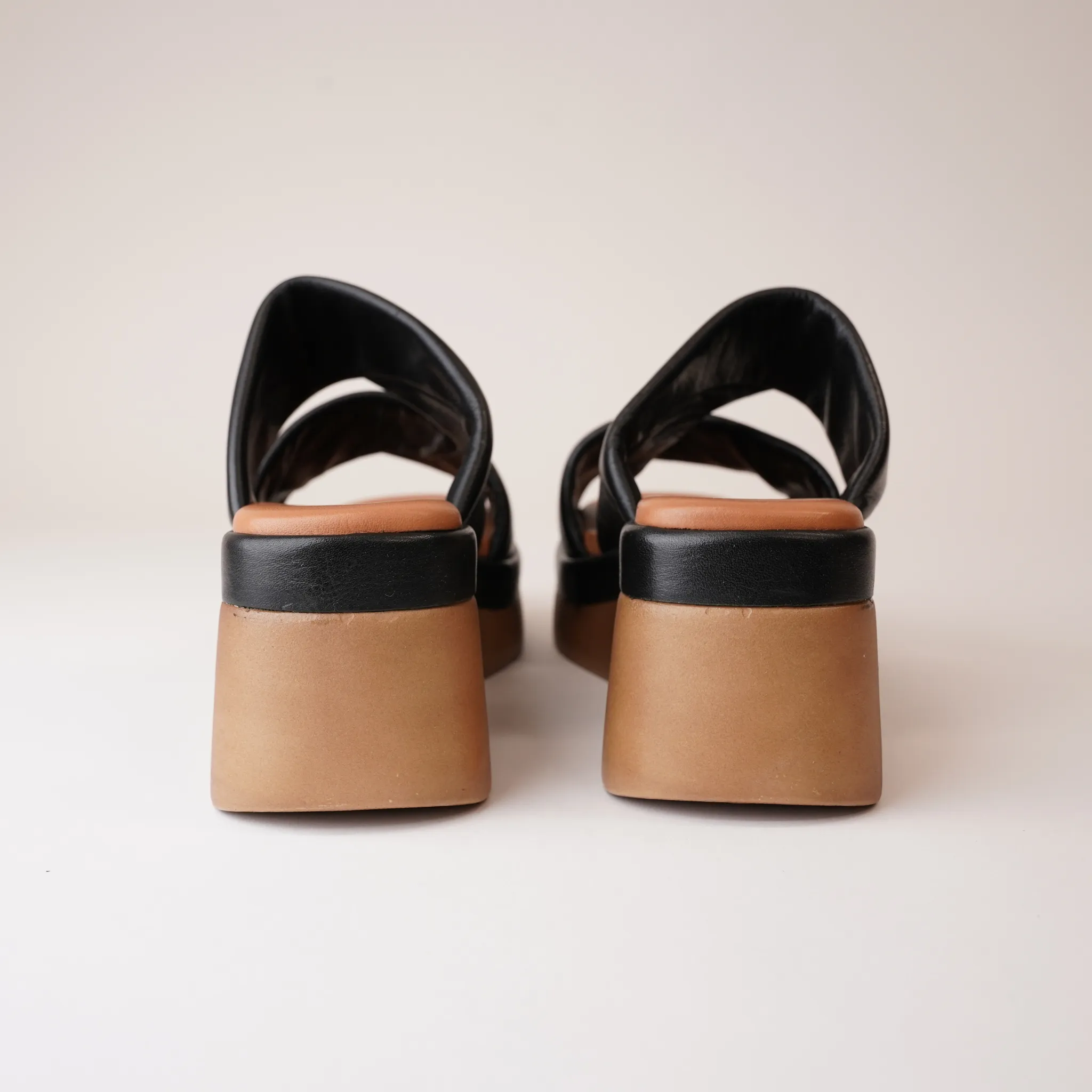 Caro Black Leather Sandals