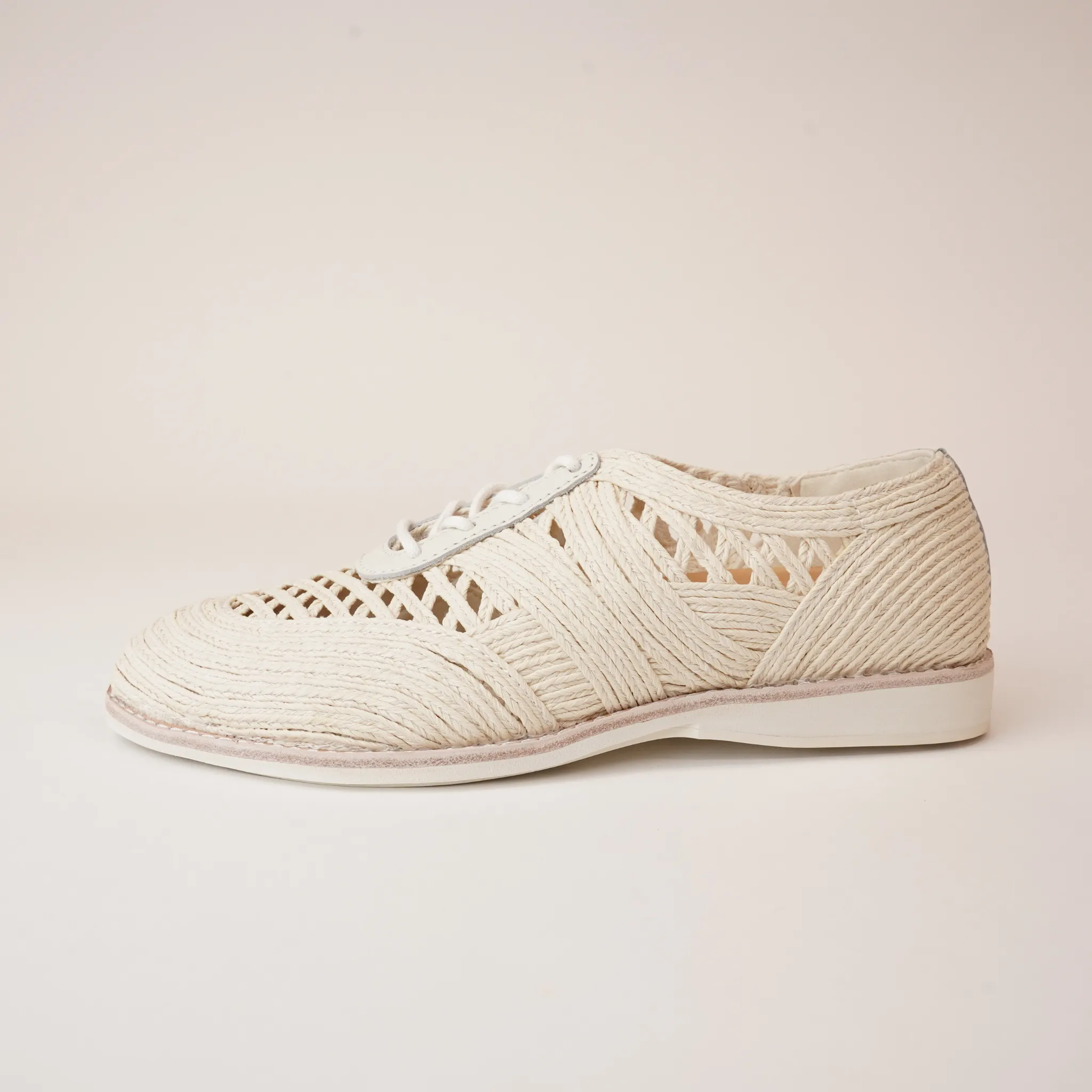 Derby Open Weave Oat Lace Up Flats