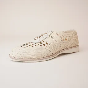 Derby Open Weave Oat Lace Up Flats