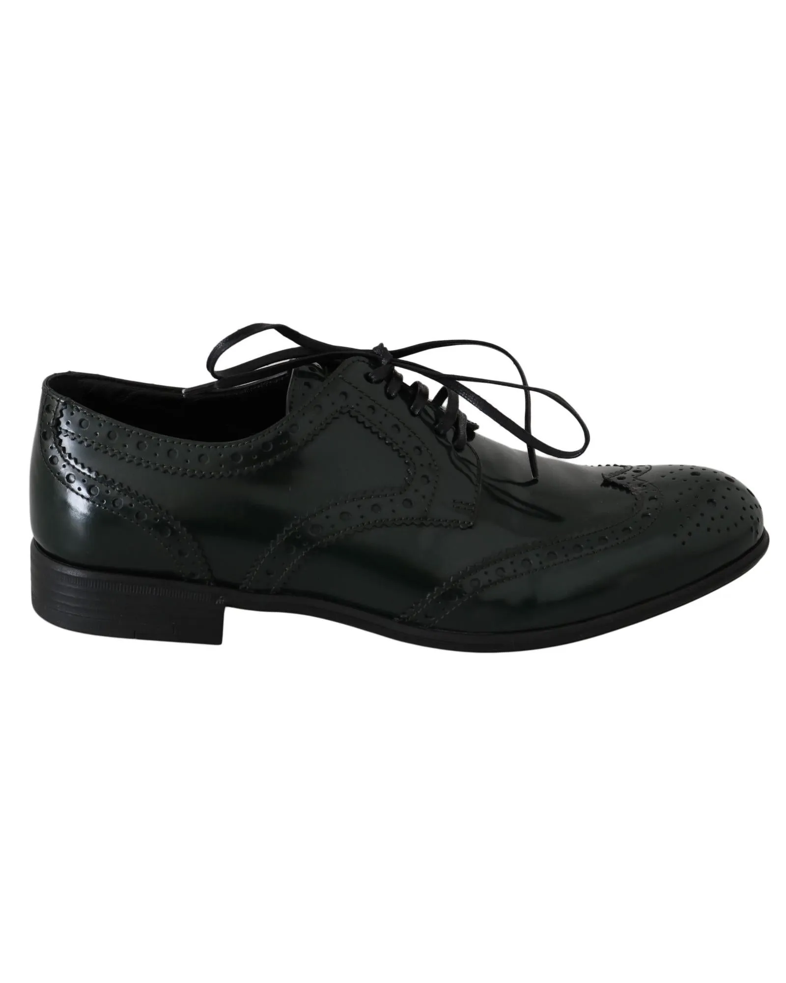 Dolce & Gabbana Mens Green Patent Leather Brogue Oxford Shoes