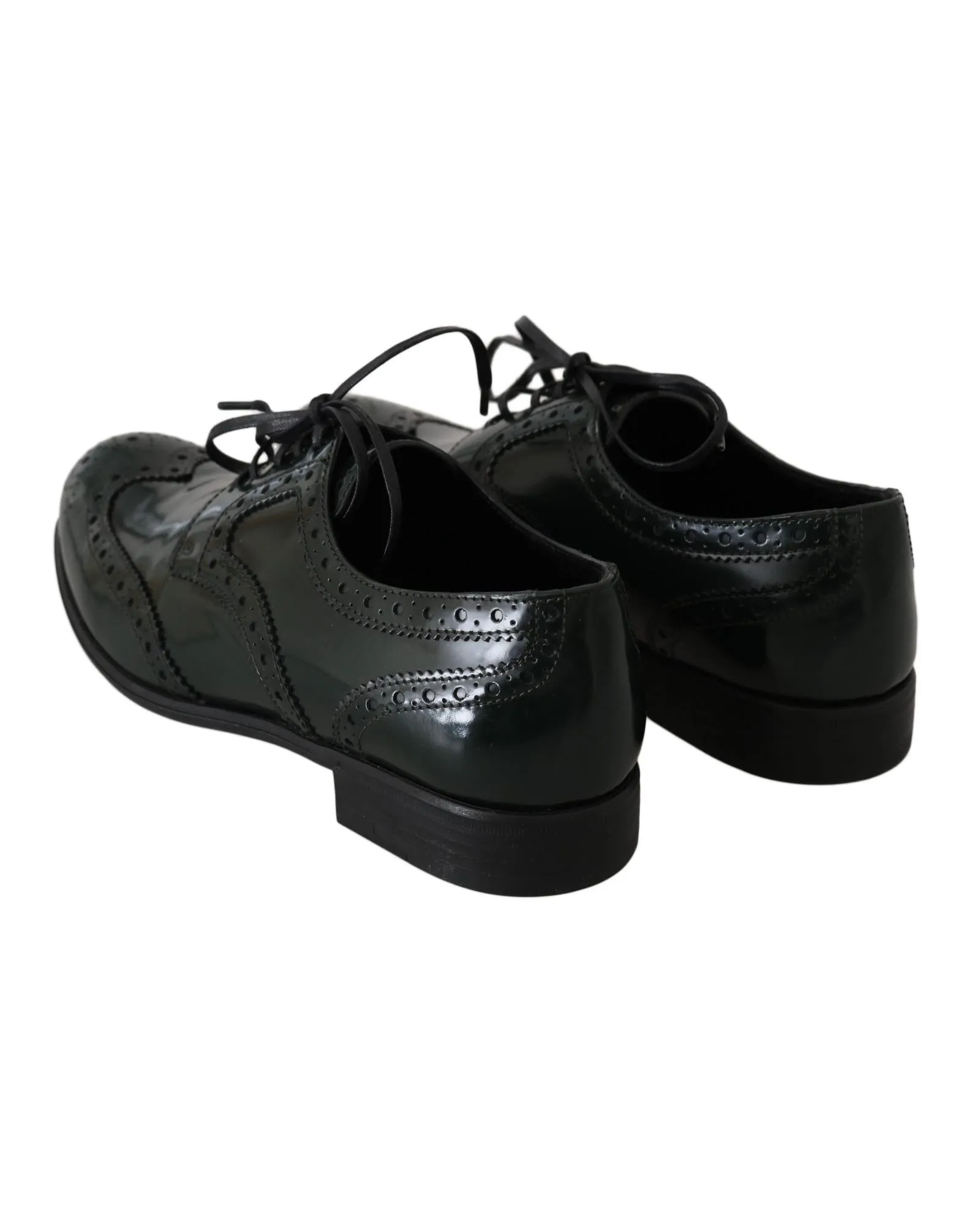 Dolce & Gabbana Mens Green Patent Leather Brogue Oxford Shoes