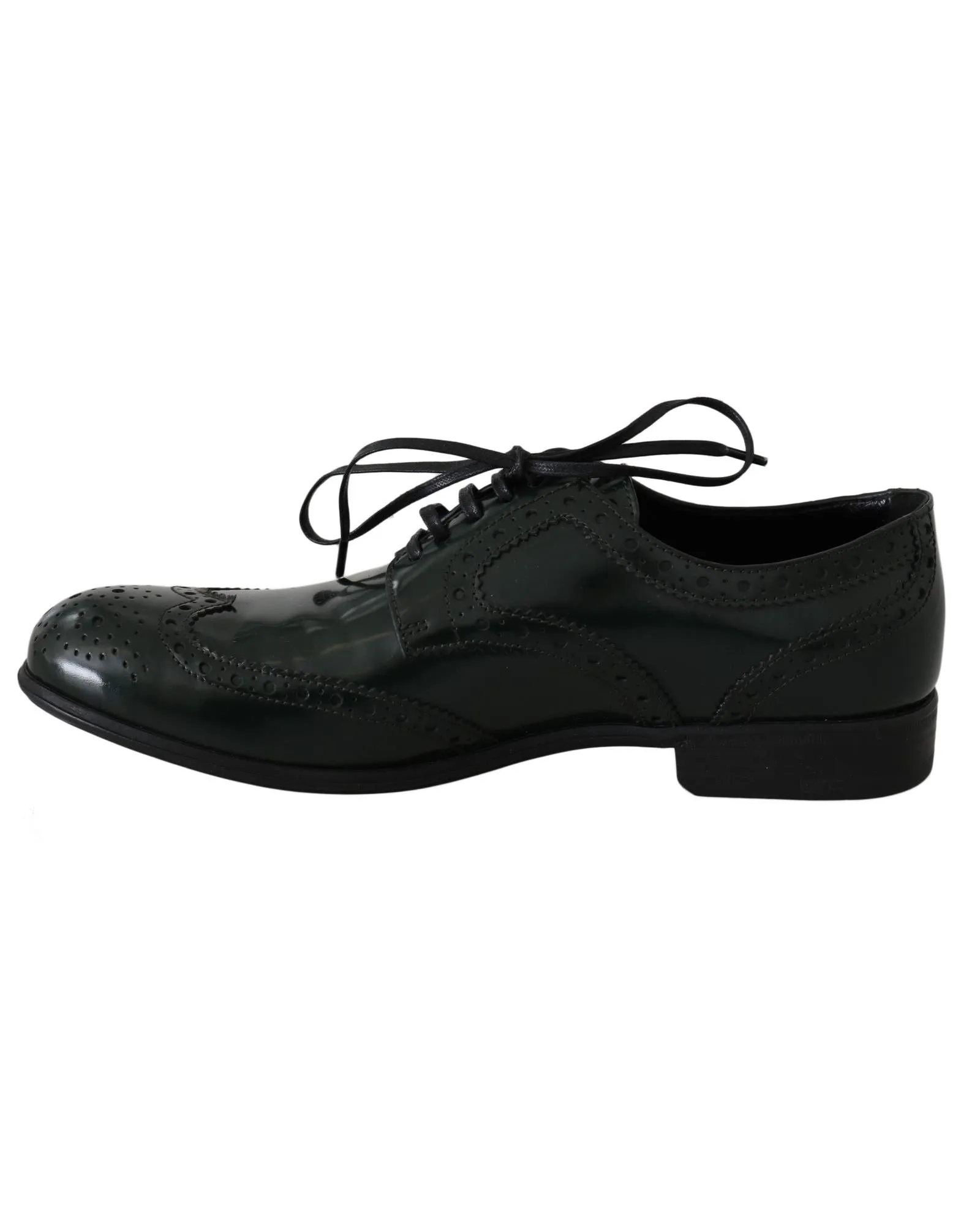 Dolce & Gabbana Mens Green Patent Leather Brogue Oxford Shoes