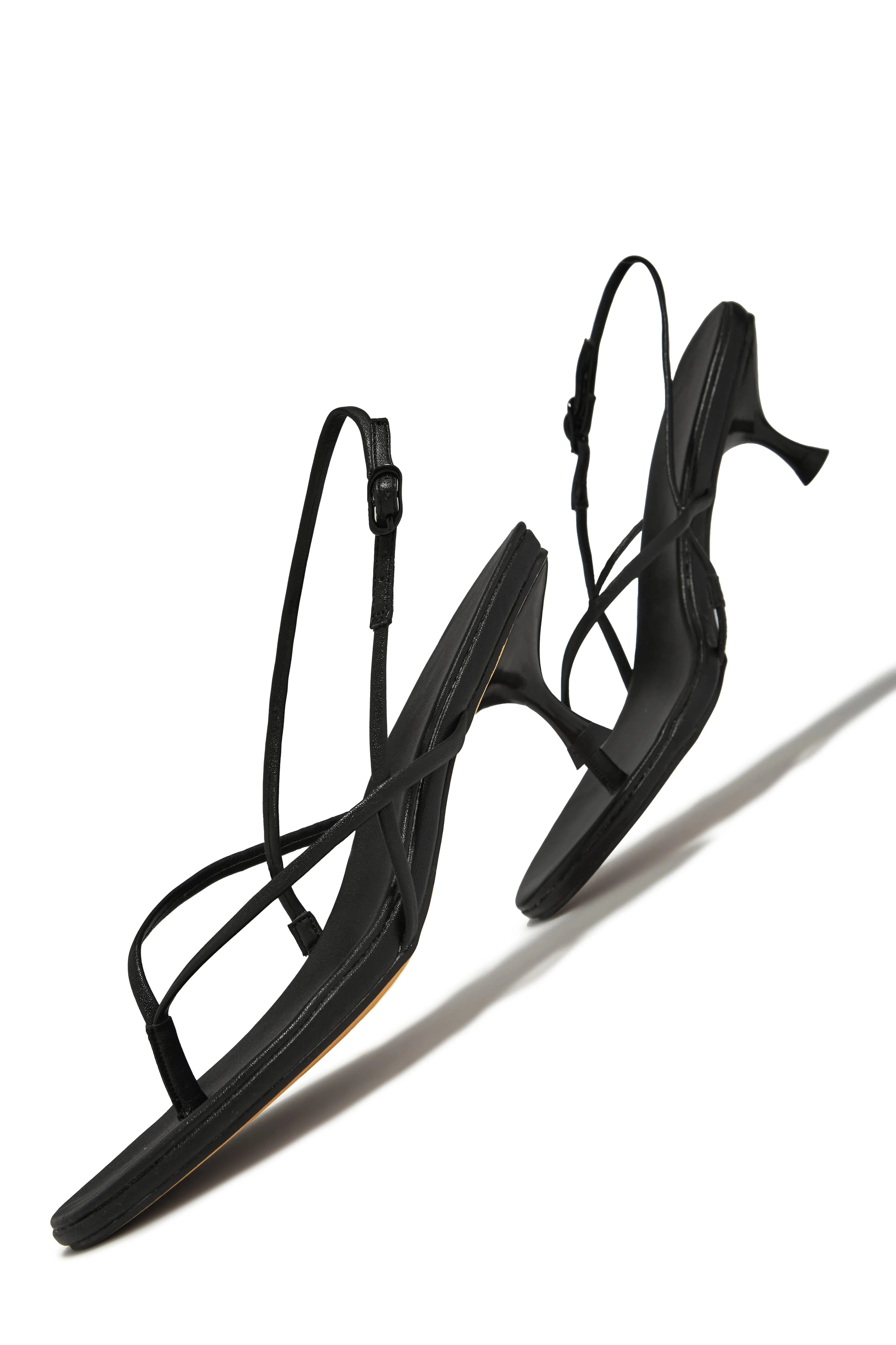 Elodie Slingback Kitten Heels - Black