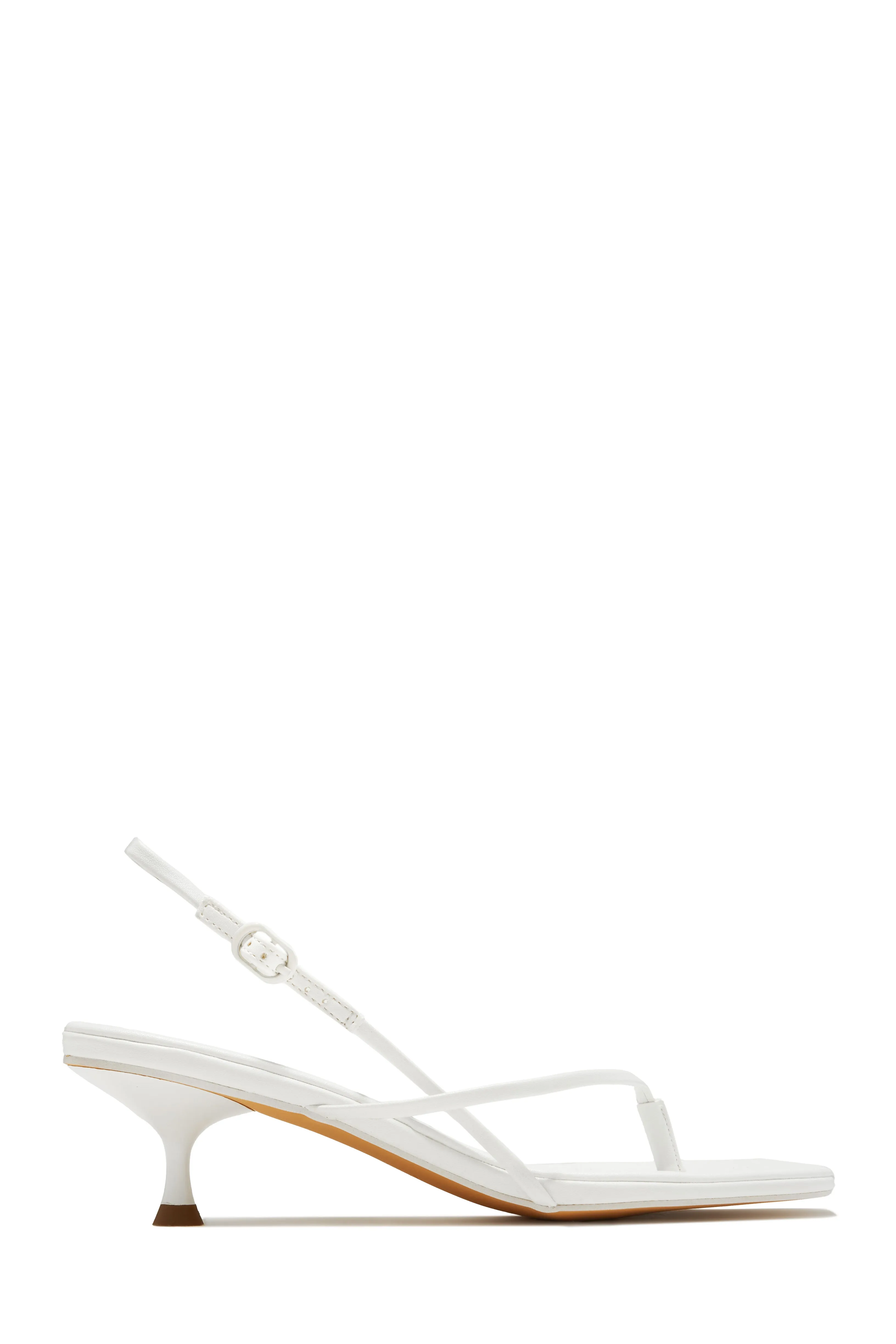 Elodie Slingback Kitten Heels - White