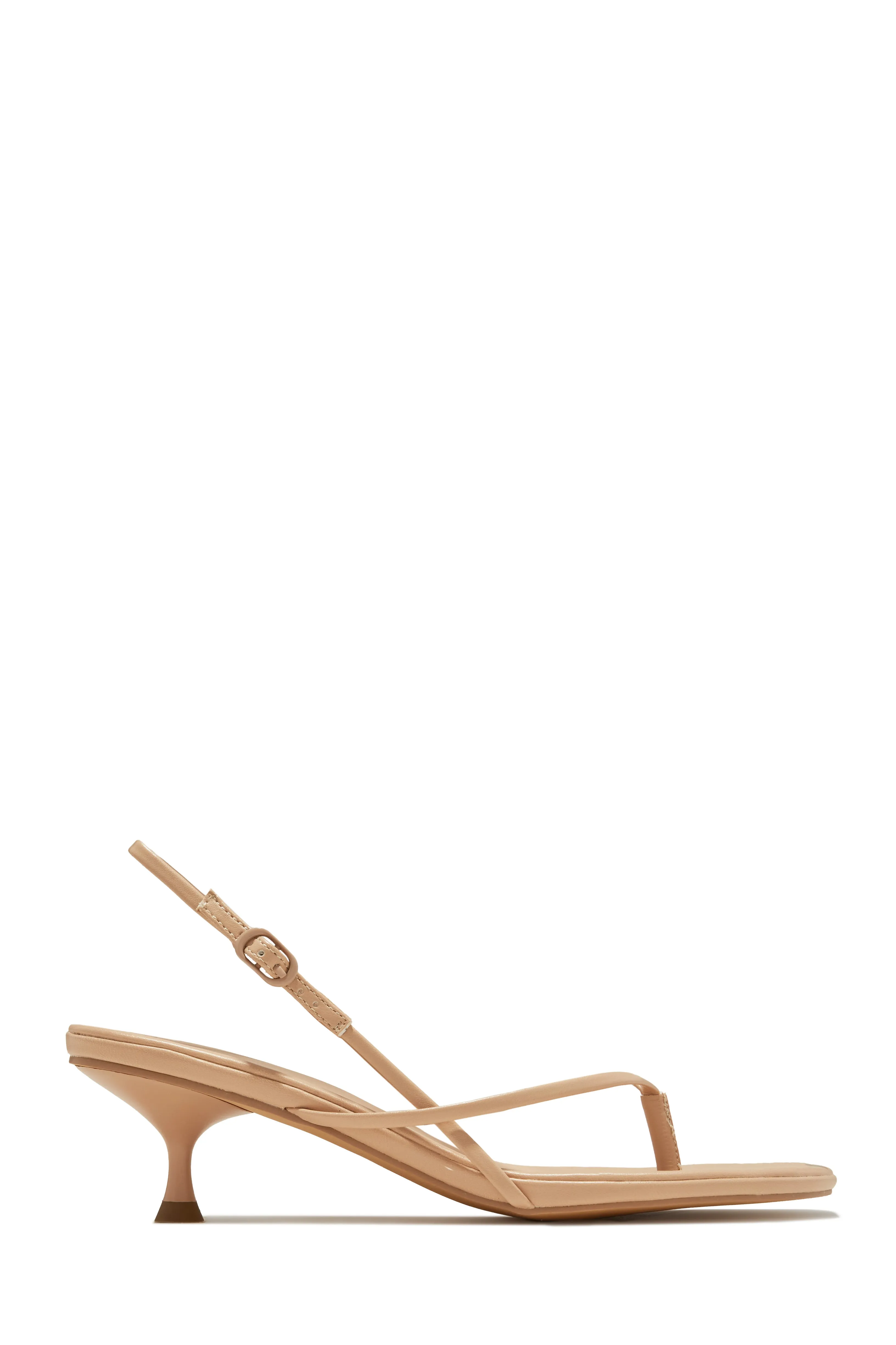 Elodie Slingback Kitten Heels - White