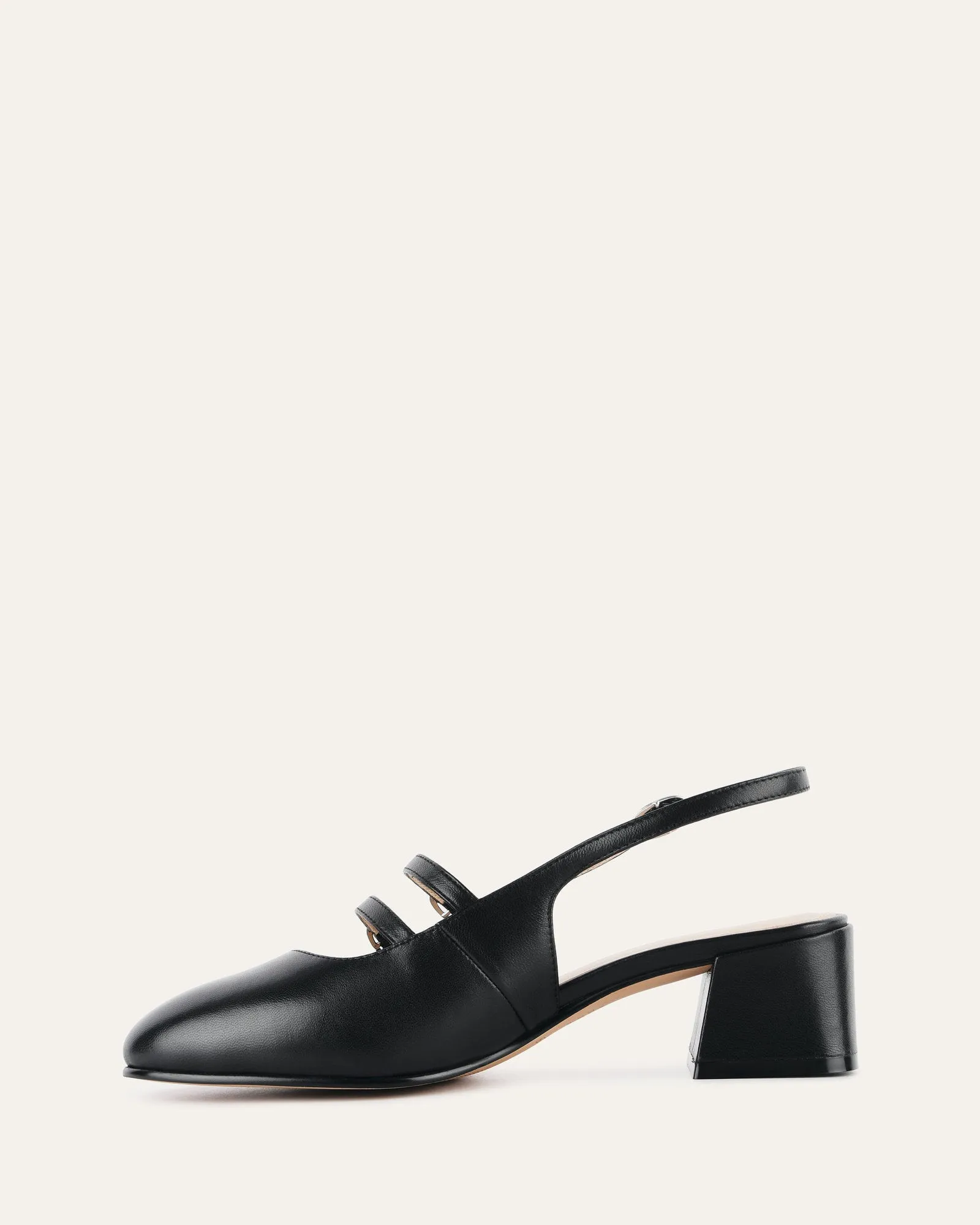 EMMY LOW HEELS BLACK LEATHER