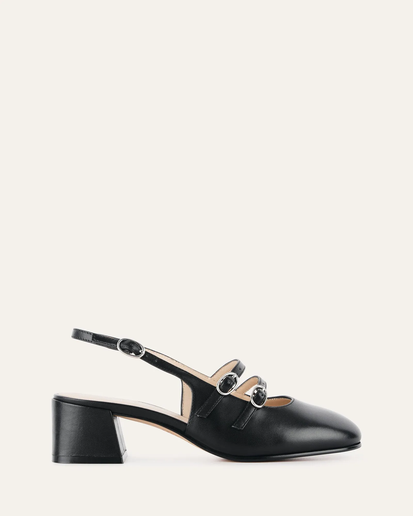 EMMY LOW HEELS BLACK LEATHER