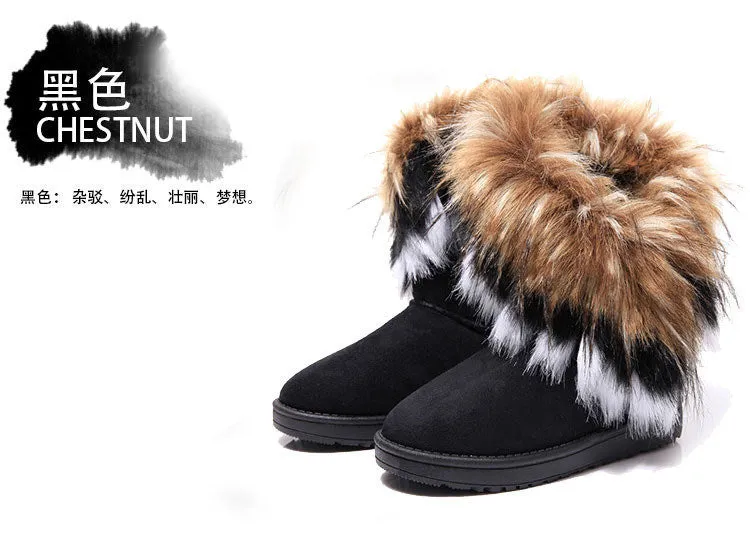 Fox Hair Snow Boots