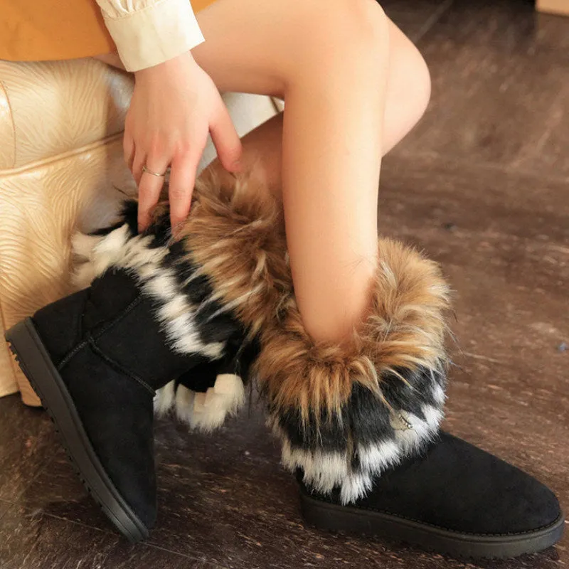 Fox Hair Snow Boots