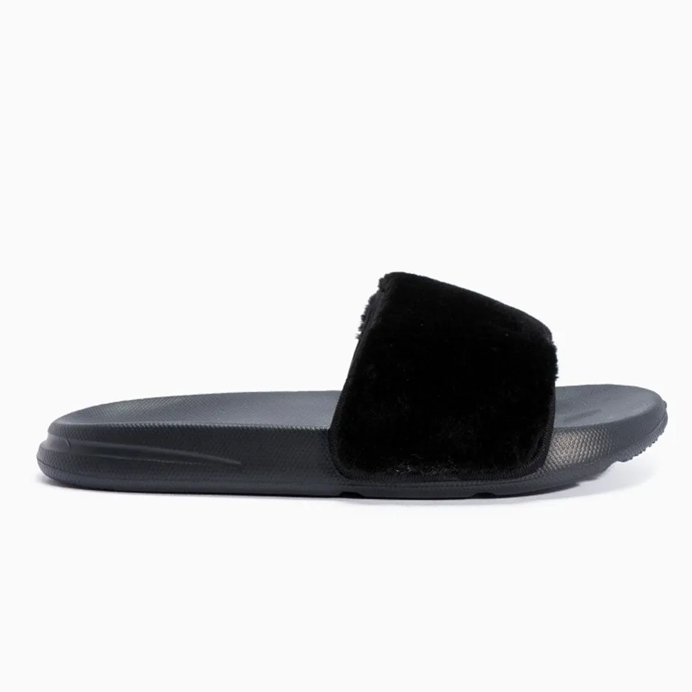 Fur Slip On Sliders