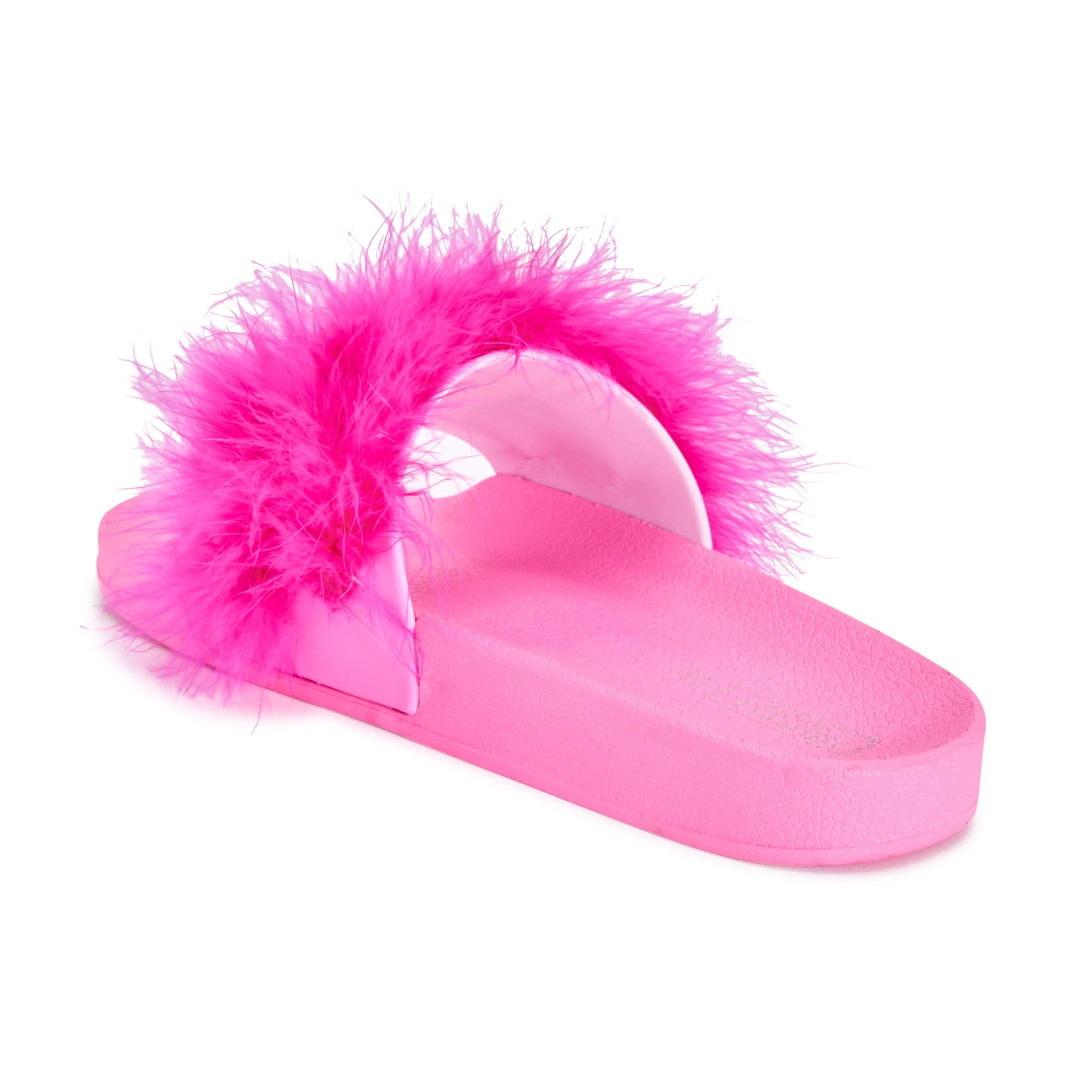 Fushia Feather Flat Sliders