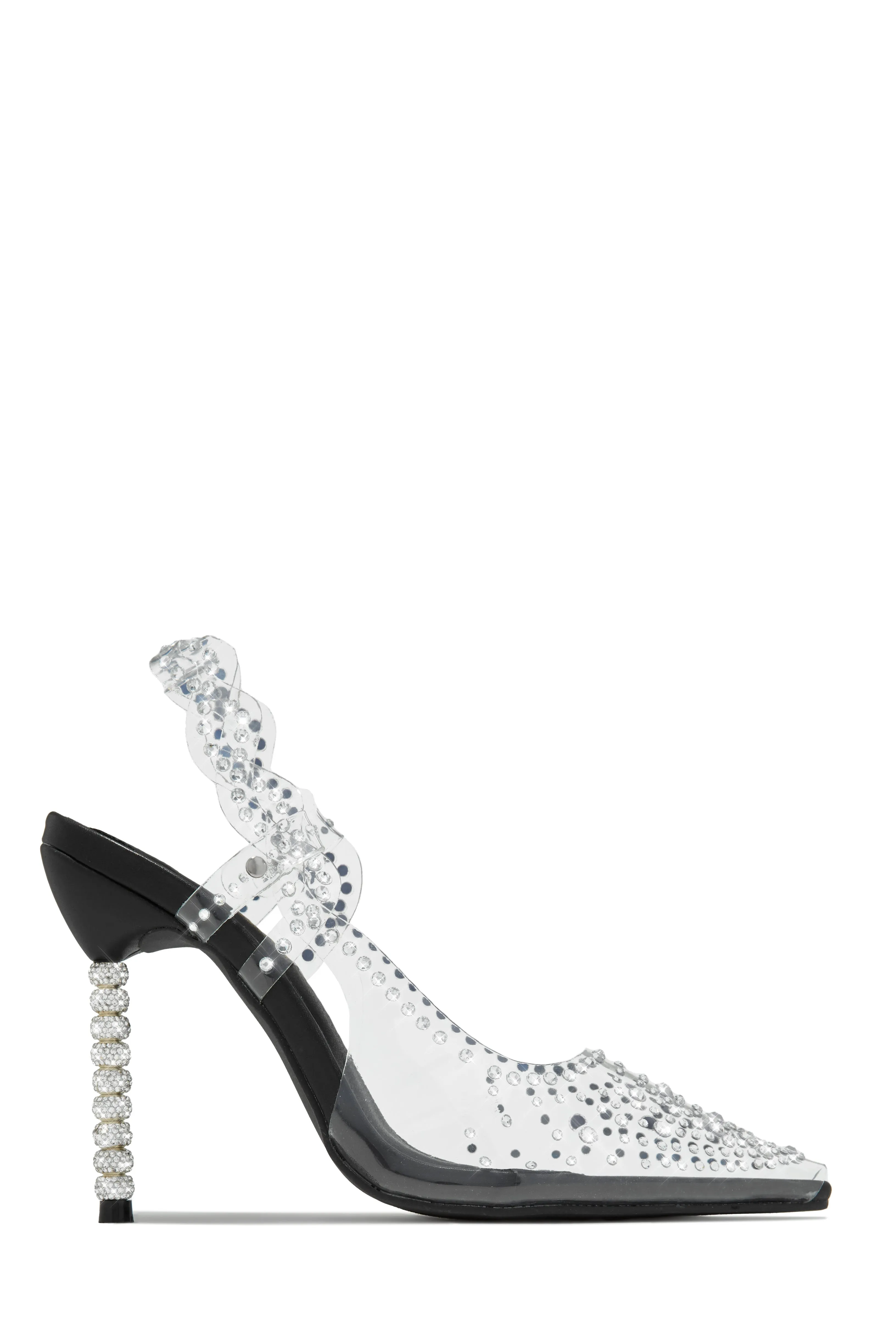 Gianella Embellished Slingback Pump Heels - Black