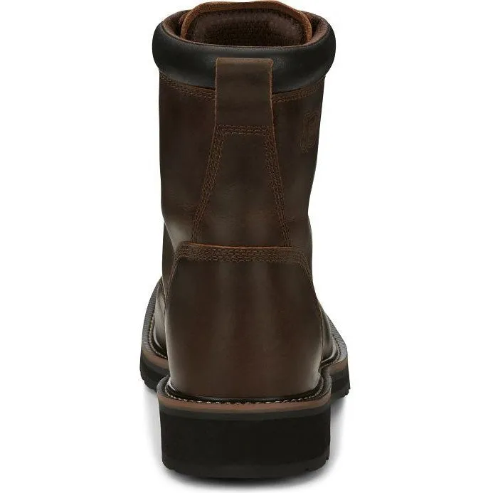 Justin Men's Pulley 8" Lace Western Work Boot -Brown- SE681