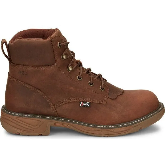 Justin Men's Rush 6" Waterproof Western Work Boot -Brown- SE465