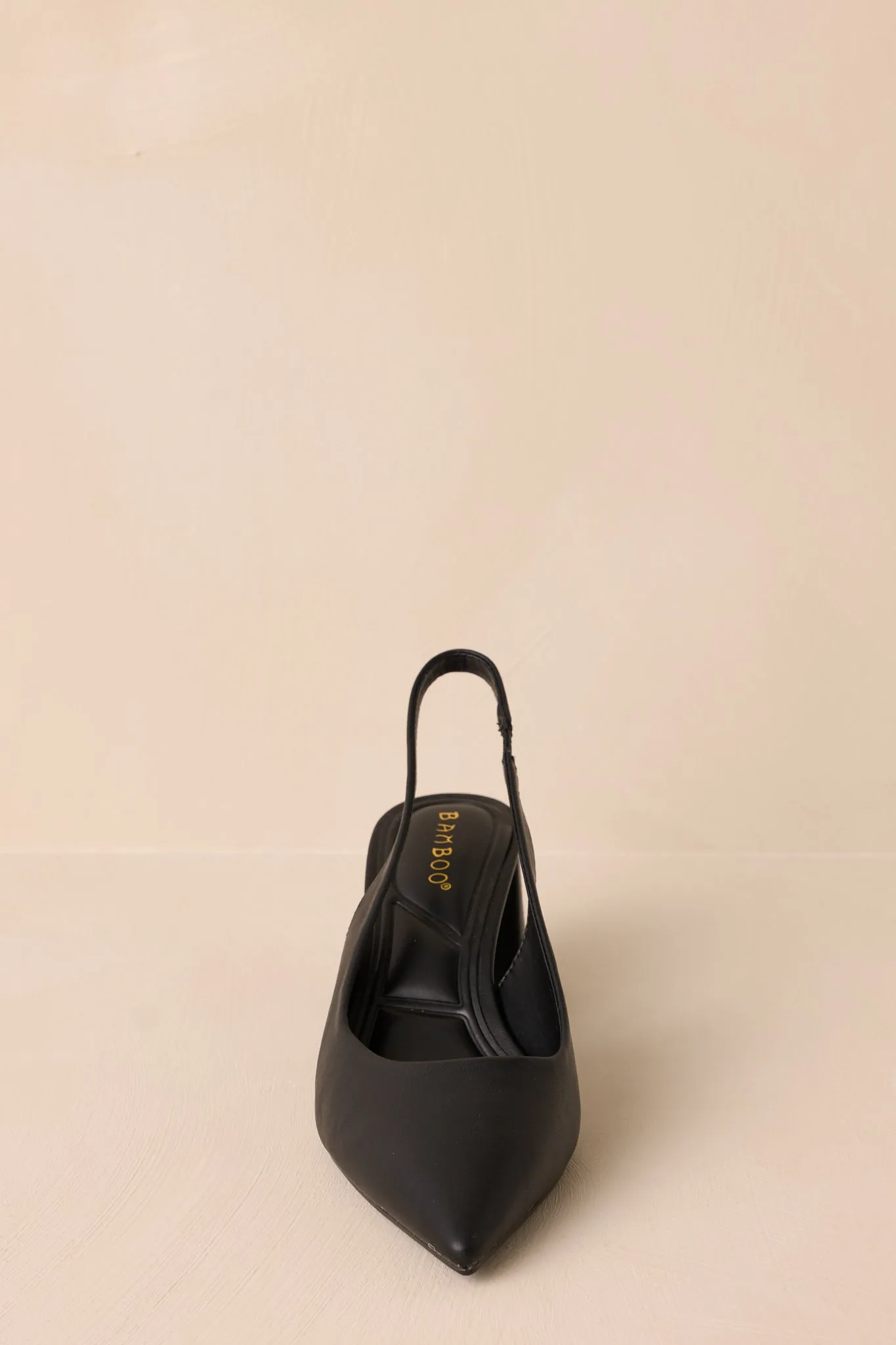 Lost Your Chance Black Pointed-Toe Slingback Heels