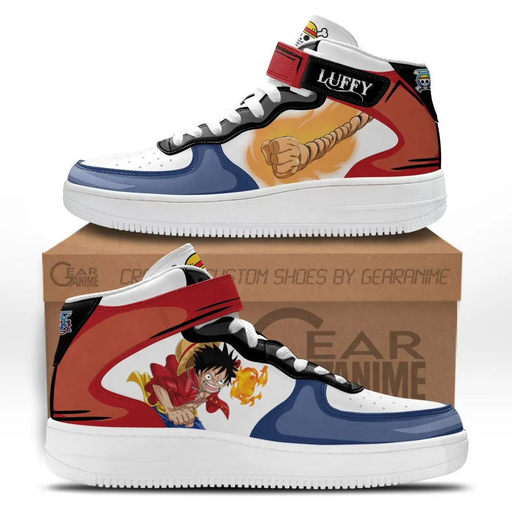 Luffy Sneakers Air Mid OP Custom Anime Shoes