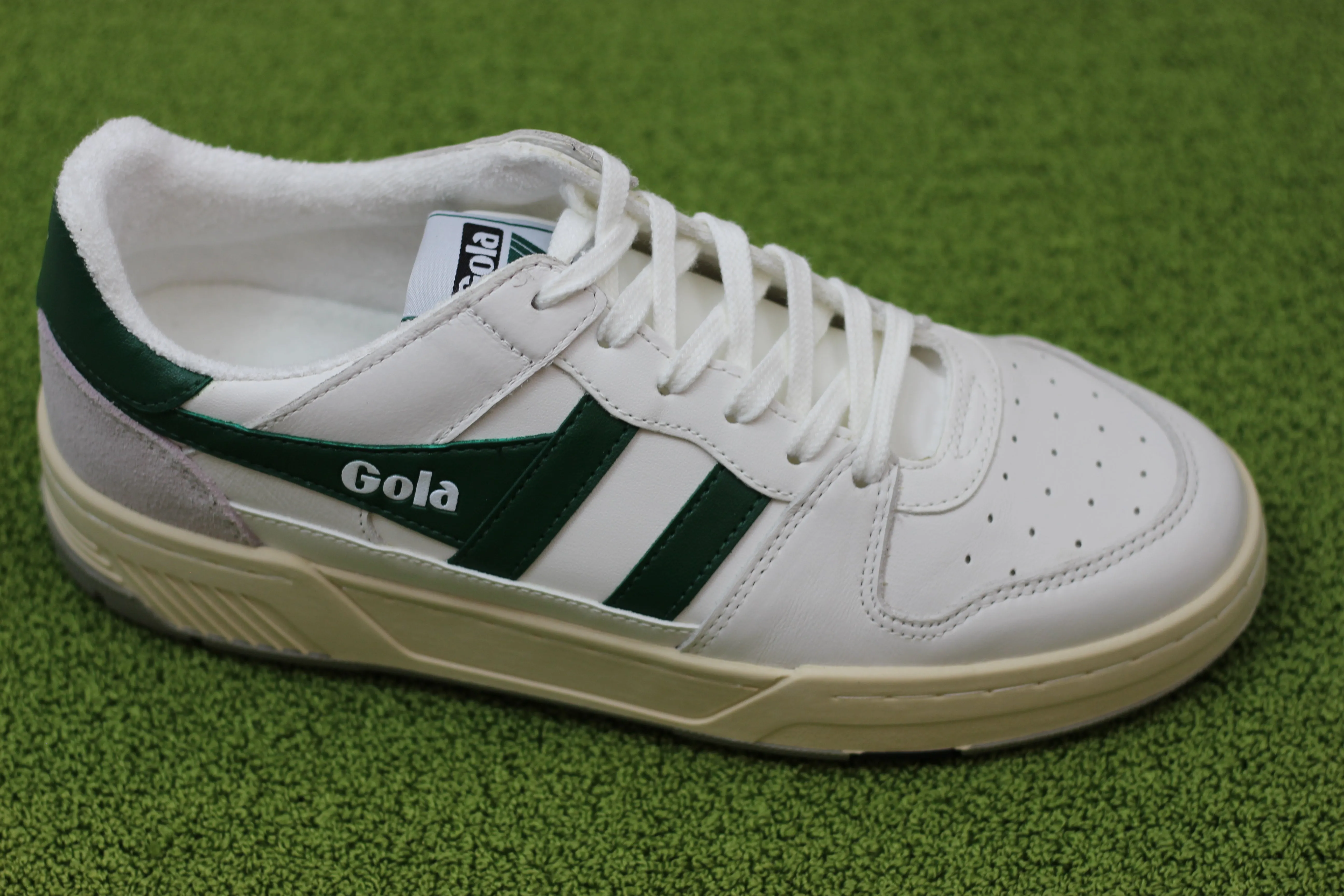 Men's All Court Sneaker - White/Green Leather