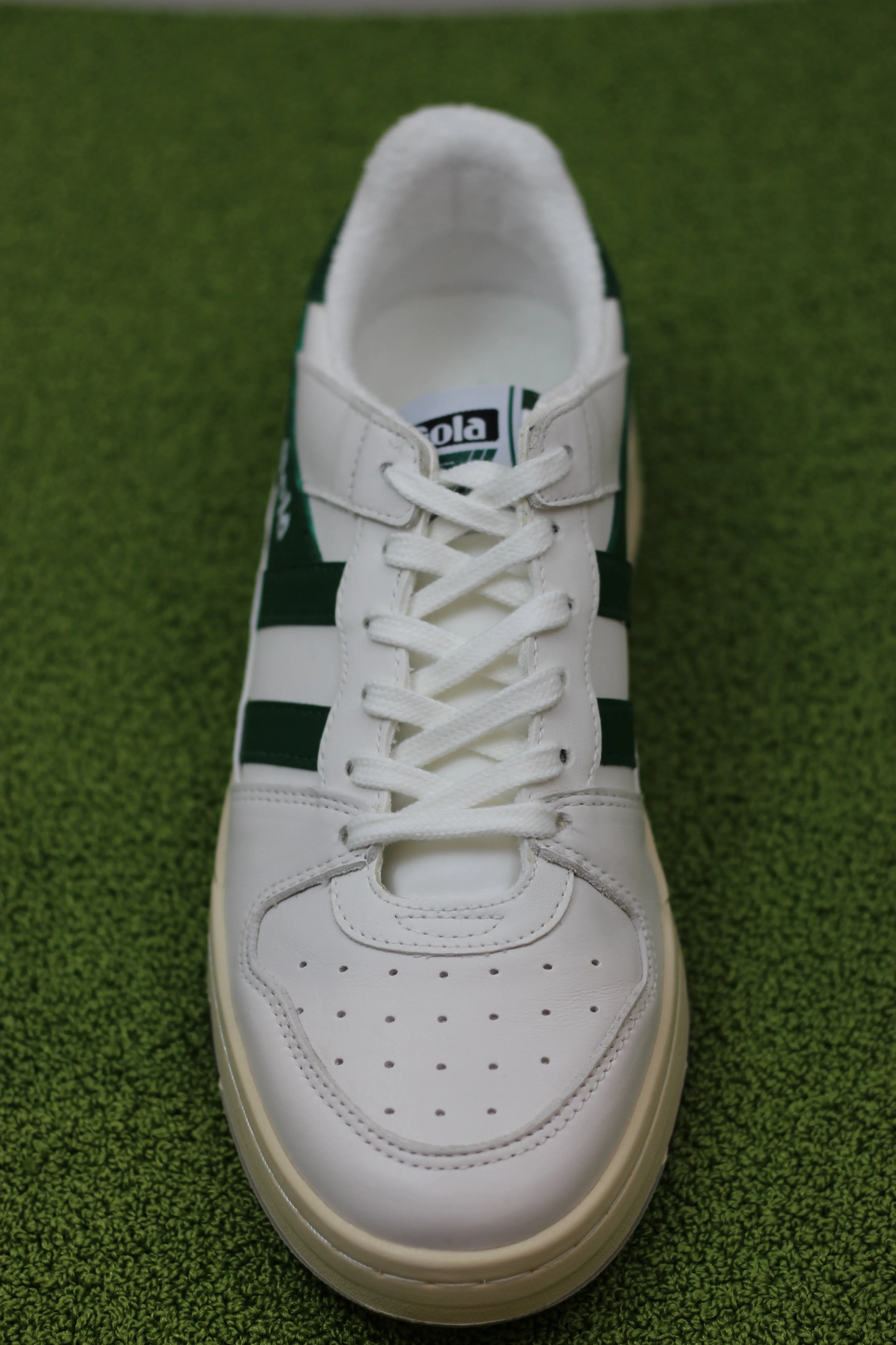 Men's All Court Sneaker - White/Green Leather