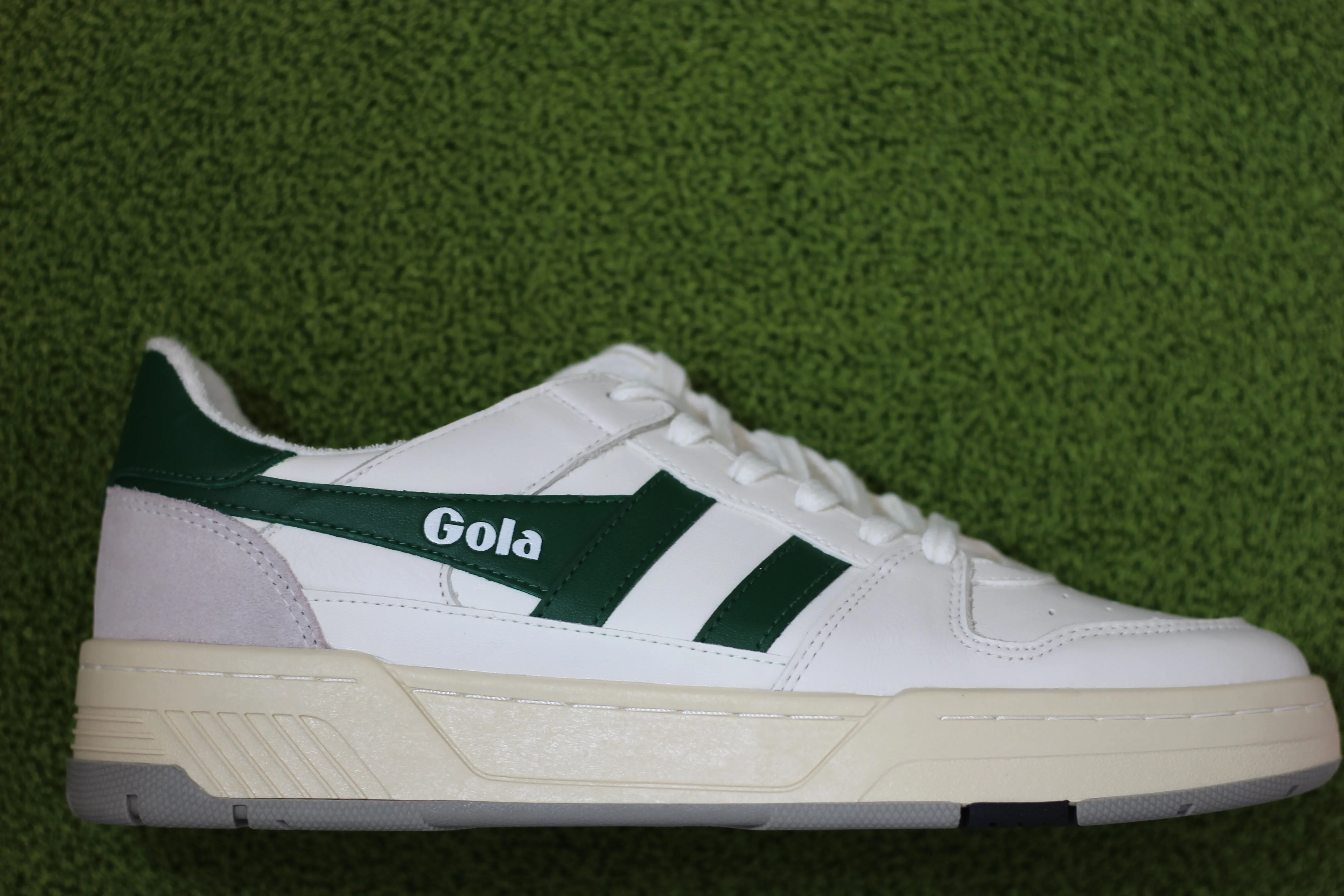 Men's All Court Sneaker - White/Green Leather