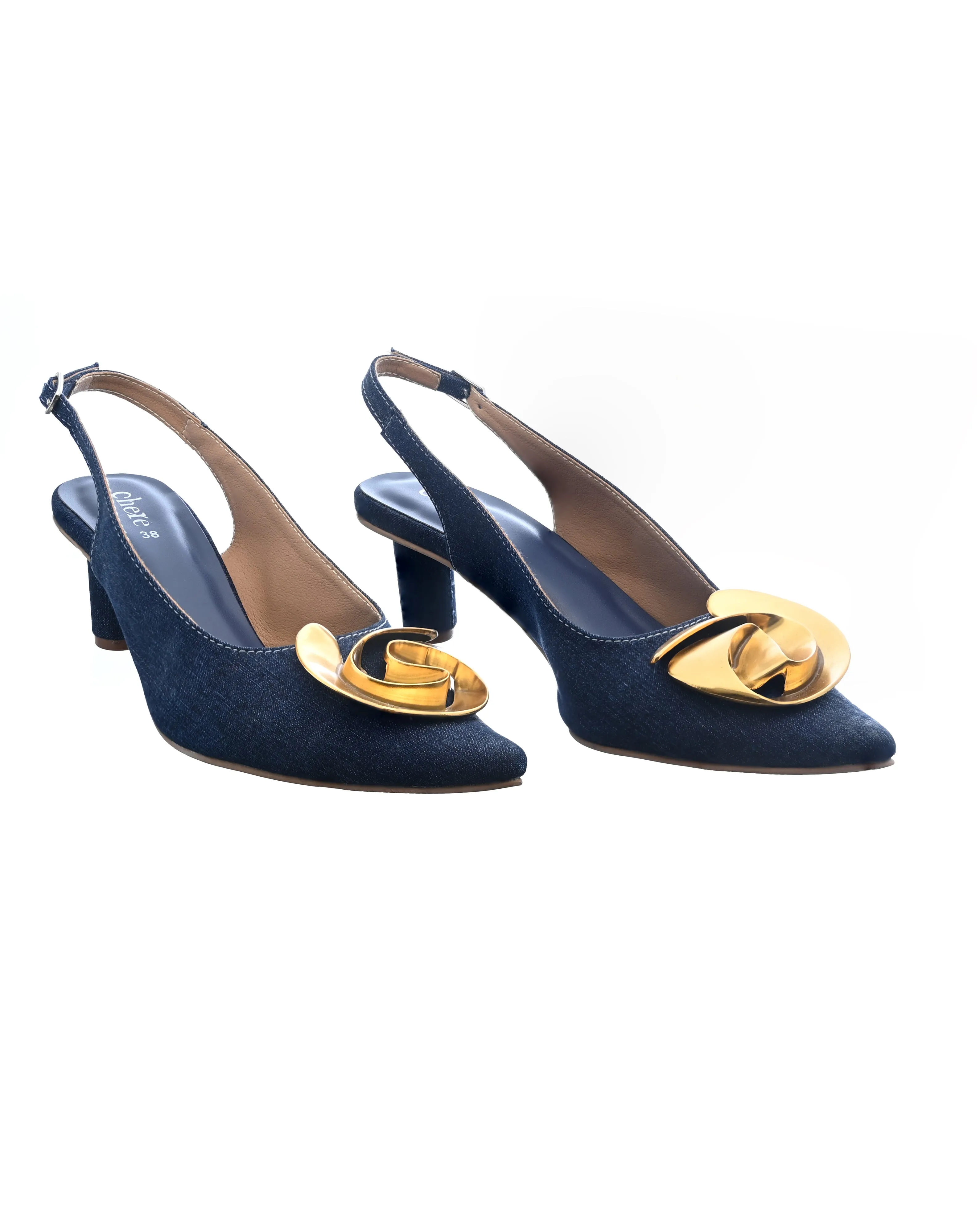 Midnight Slingback Heels for Women