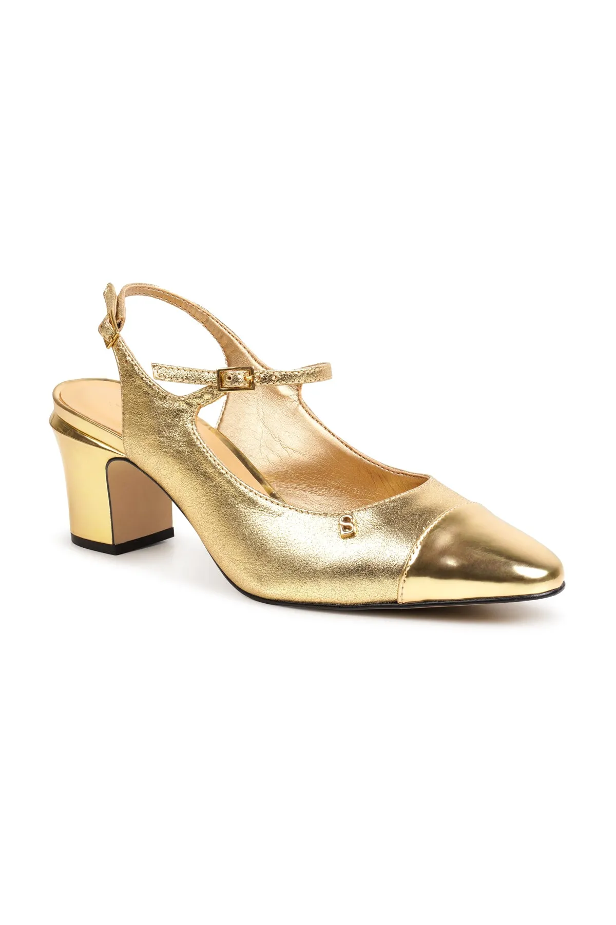 Mima Slingback Heels - Gold