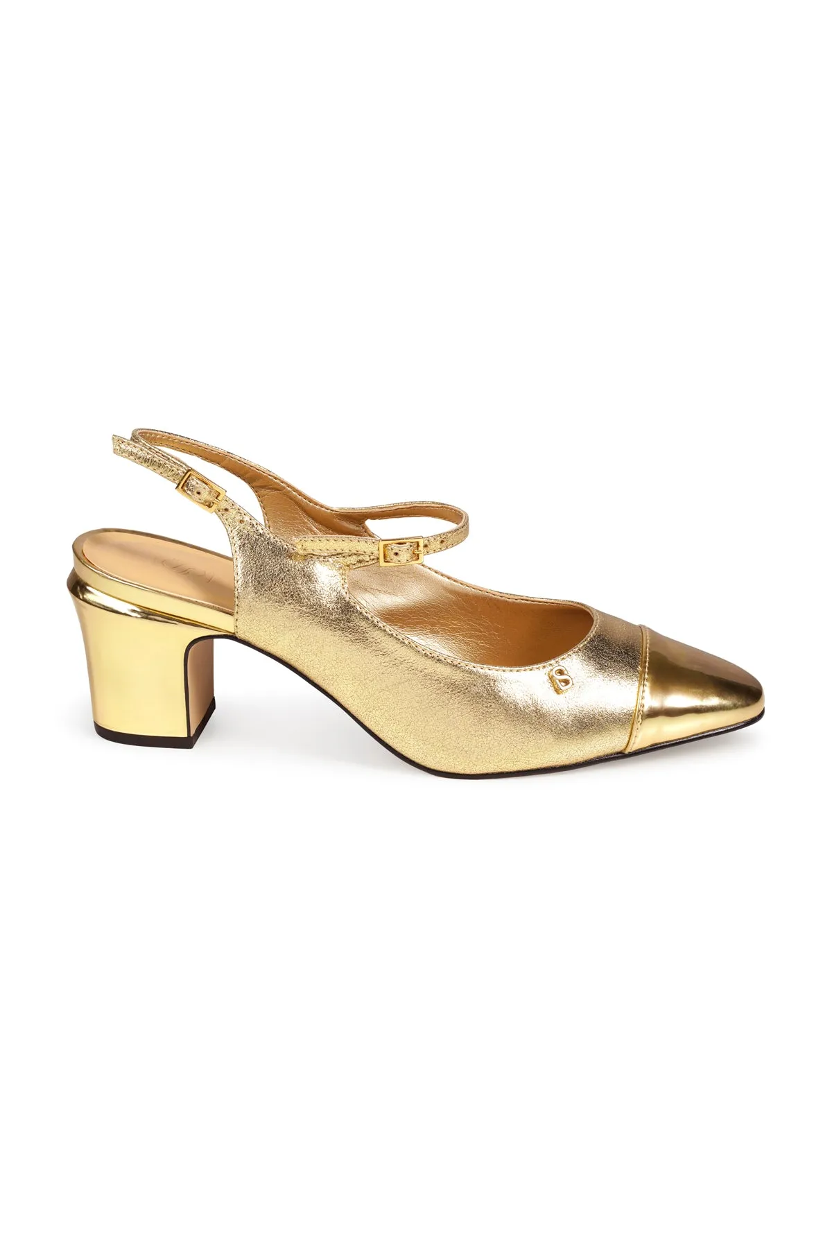 Mima Slingback Heels - Gold