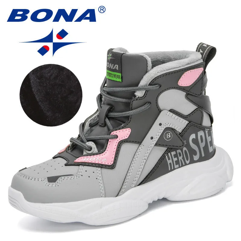 New Designers Plush High Top Children Boots Sneakers