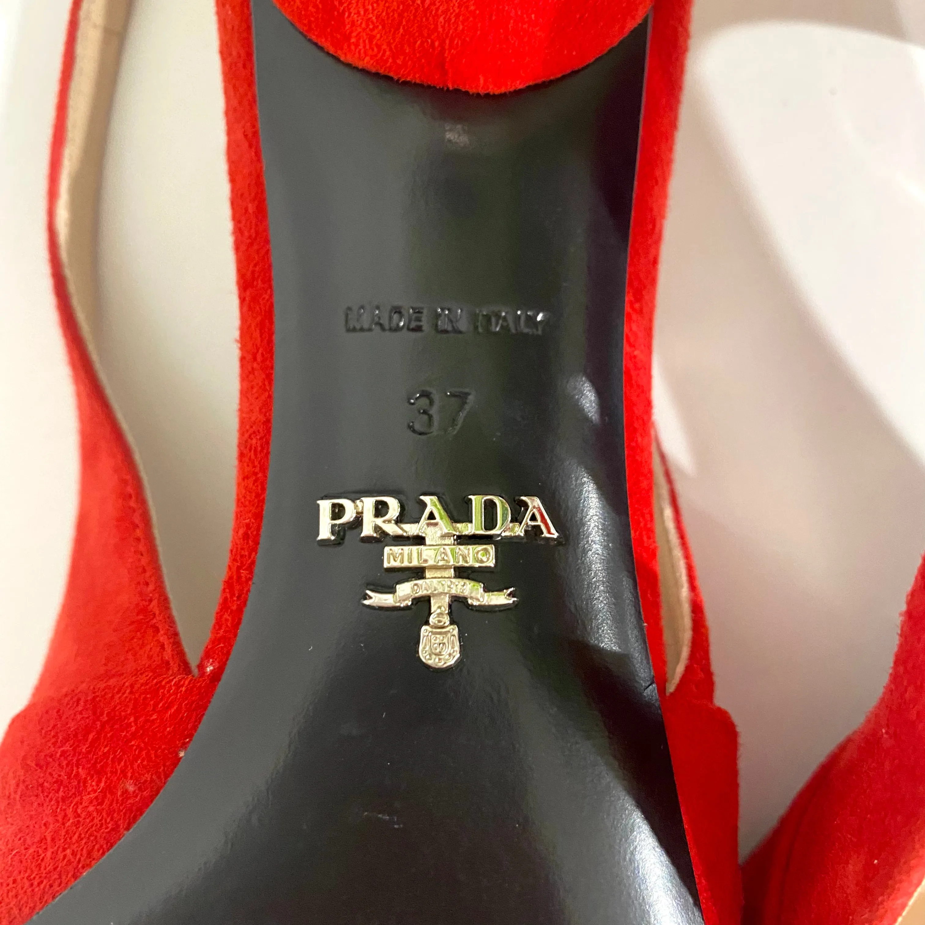 NEW Prada Red Twist Slingbacks