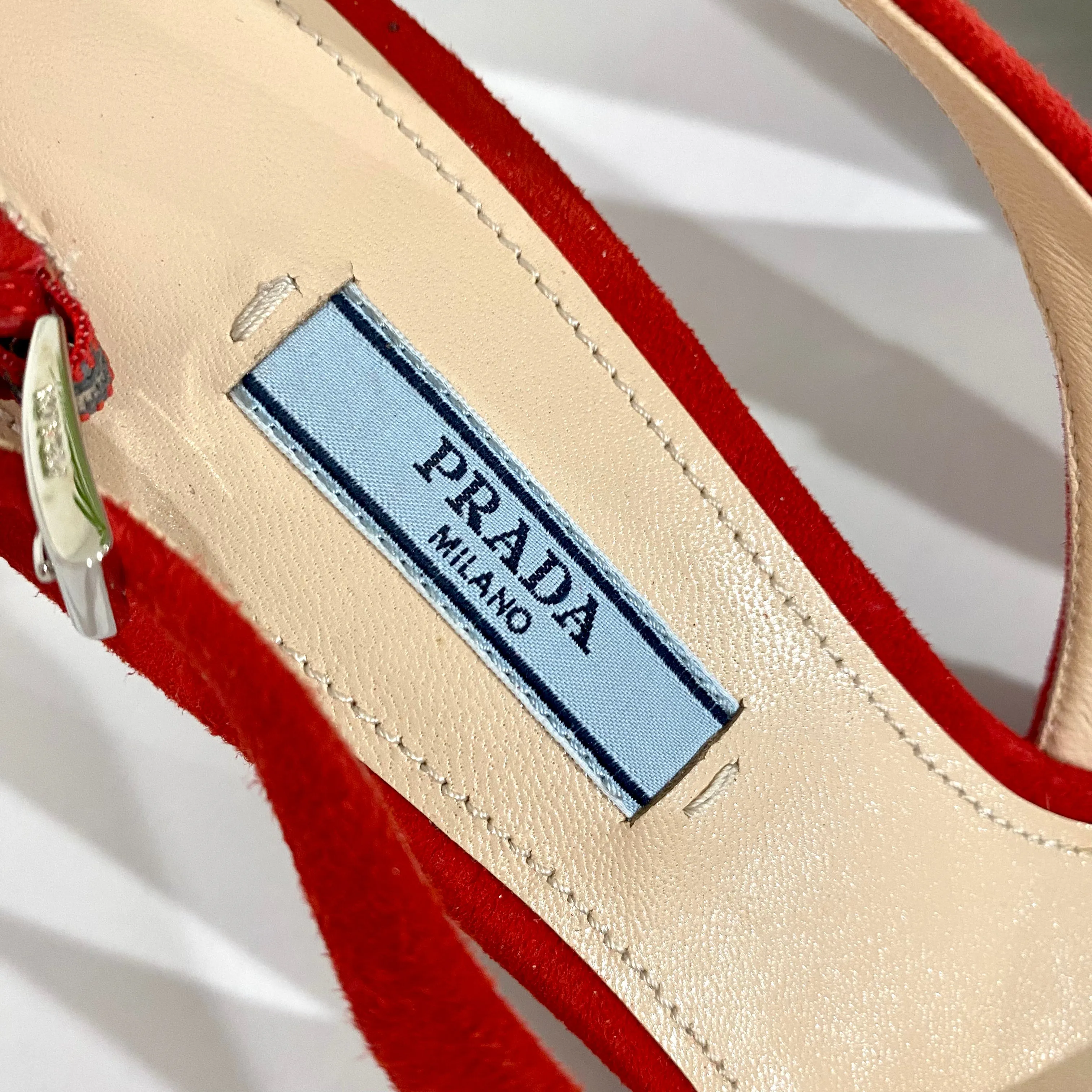 NEW Prada Red Twist Slingbacks