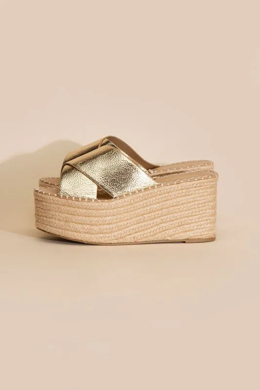 PARTNER-S RAFFIA PLATFORM SLIDES