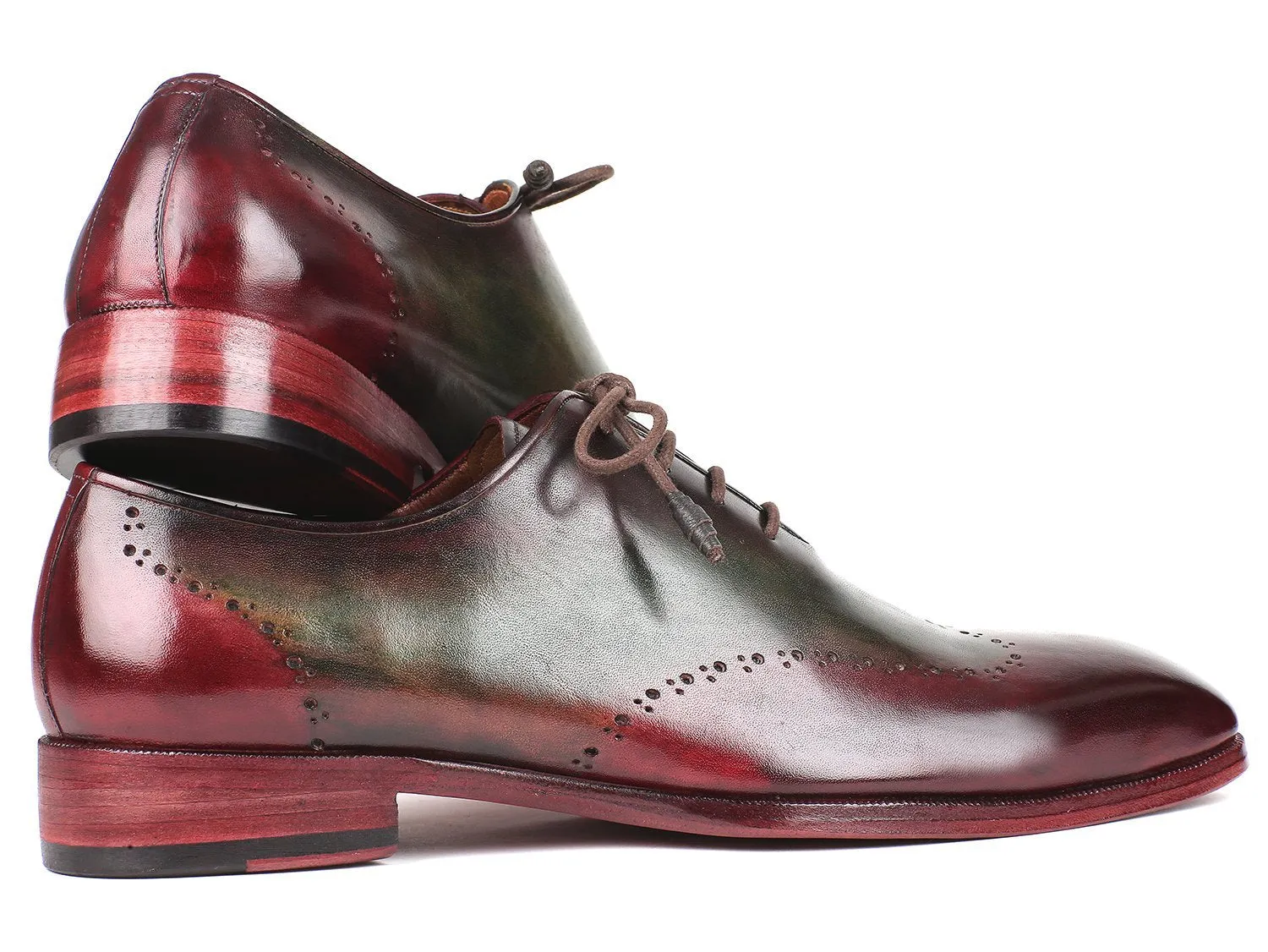 Paul Parkman Bordeaux & Green Wingtip Oxfords (ID#097YL63)