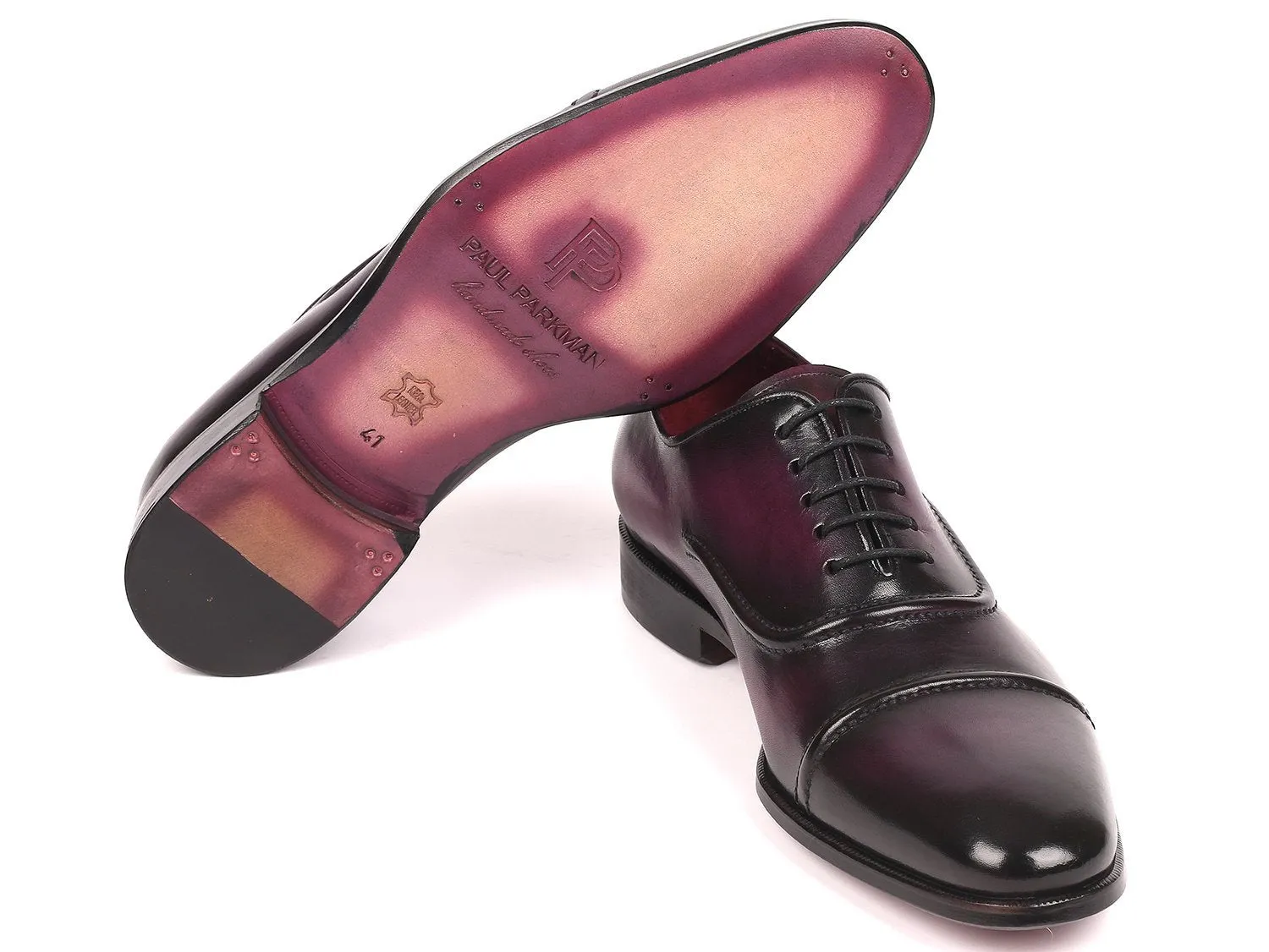 Paul Parkman Men's Cap-Toe Oxfords Purple (ID#077-PRP)