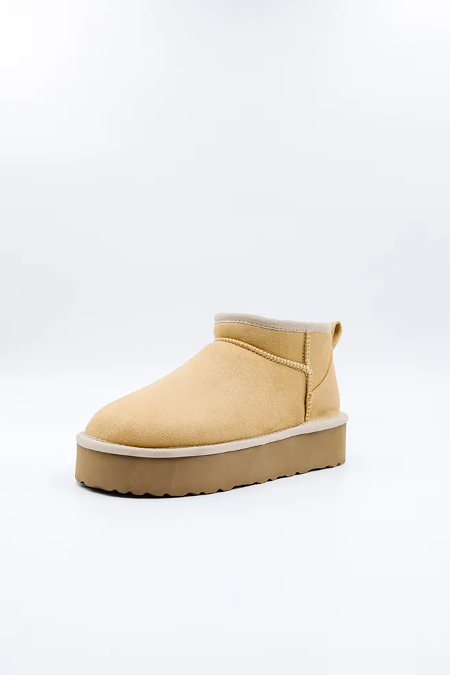 PAWJ Ultra Mini Platform Boot | Tan / Aspen Snow