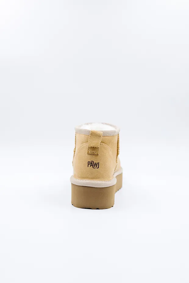 PAWJ Ultra Mini Platform Boot | Tan / Aspen Snow