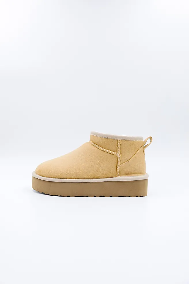 PAWJ Ultra Mini Platform Boot | Tan / Aspen Snow