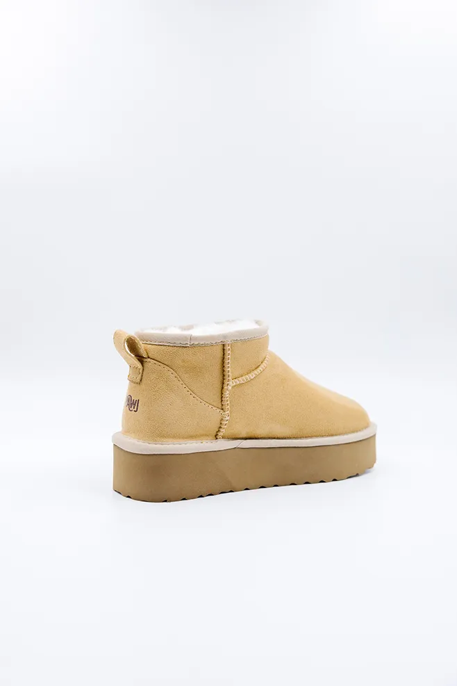 PAWJ Ultra Mini Platform Boot | Tan / Aspen Snow