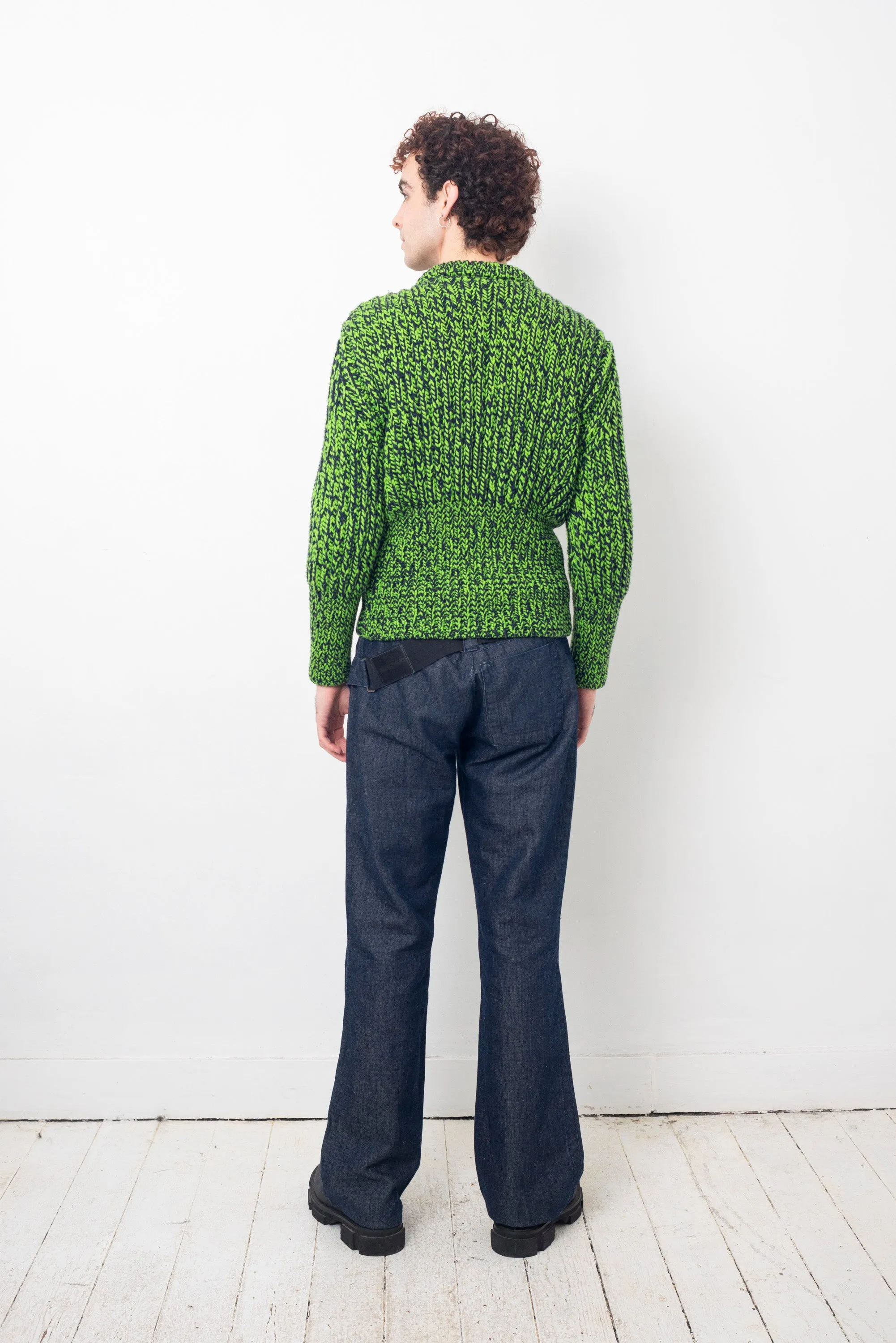 Raf Simons x Sterling Ruby FW 2014 bright green knit sweater