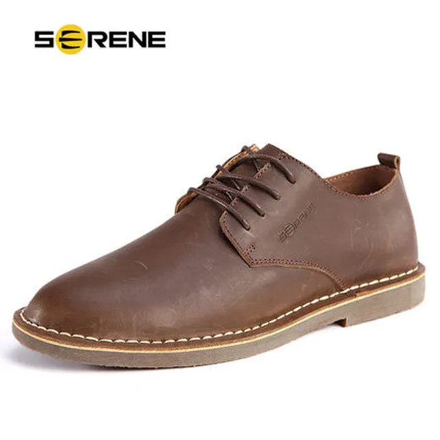 SERENE 2017 Casual Derby Cow Leather Men Shoes