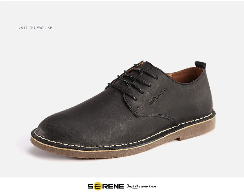 SERENE 2017 Casual Derby Cow Leather Men Shoes