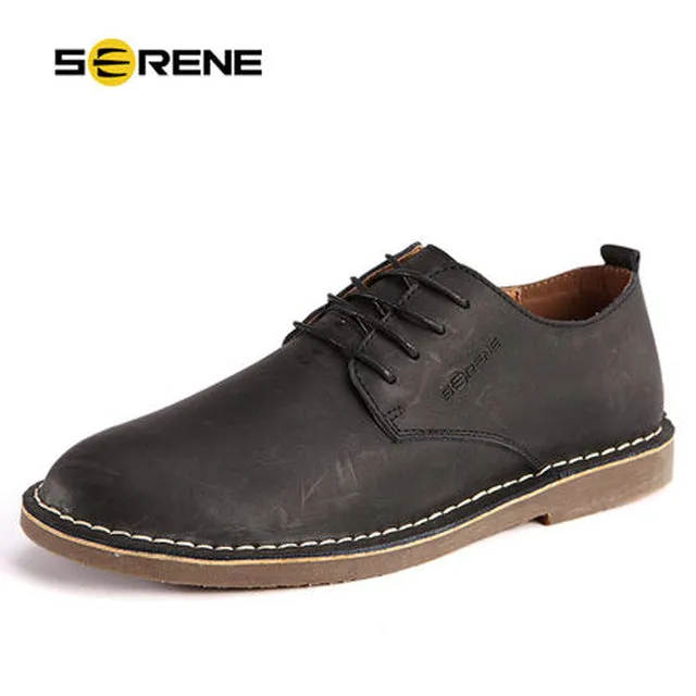 SERENE 2017 Casual Derby Cow Leather Men Shoes