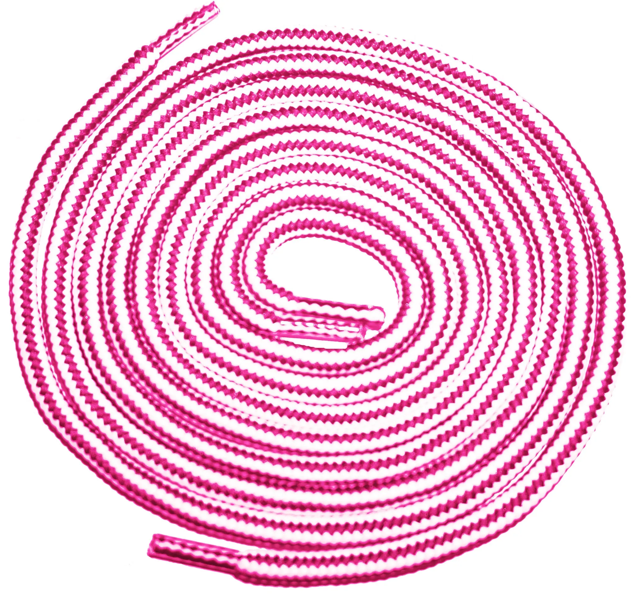 [True White / Fuchsia Pink] 35-36" Round Hiking Shoelaces for Vans